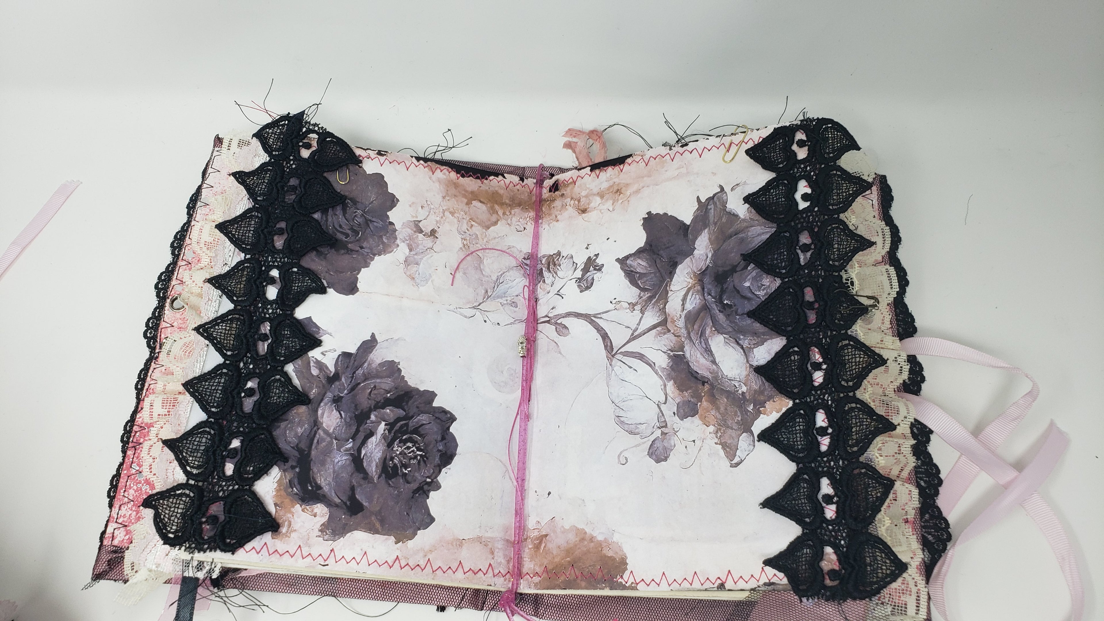 Vintage Junk Journal - Pink Gothic Moon