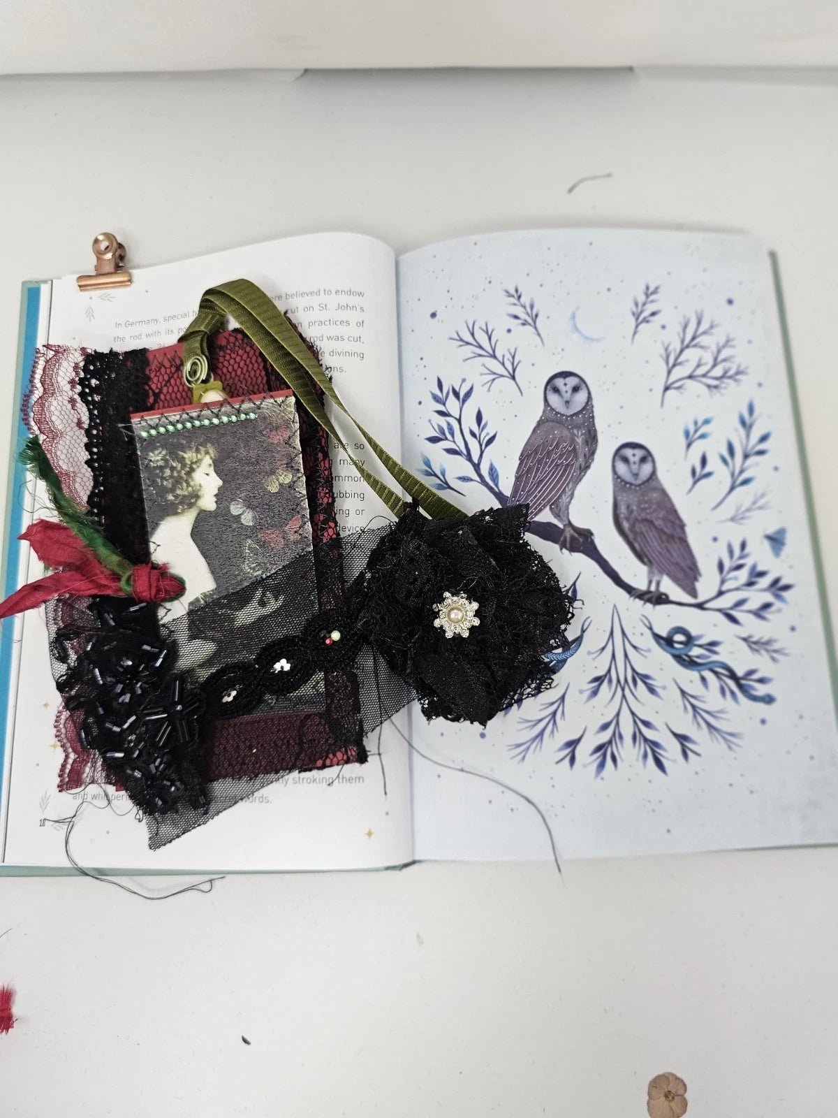 Vintage Chick Lace Bookmark - Surrender - Handmade