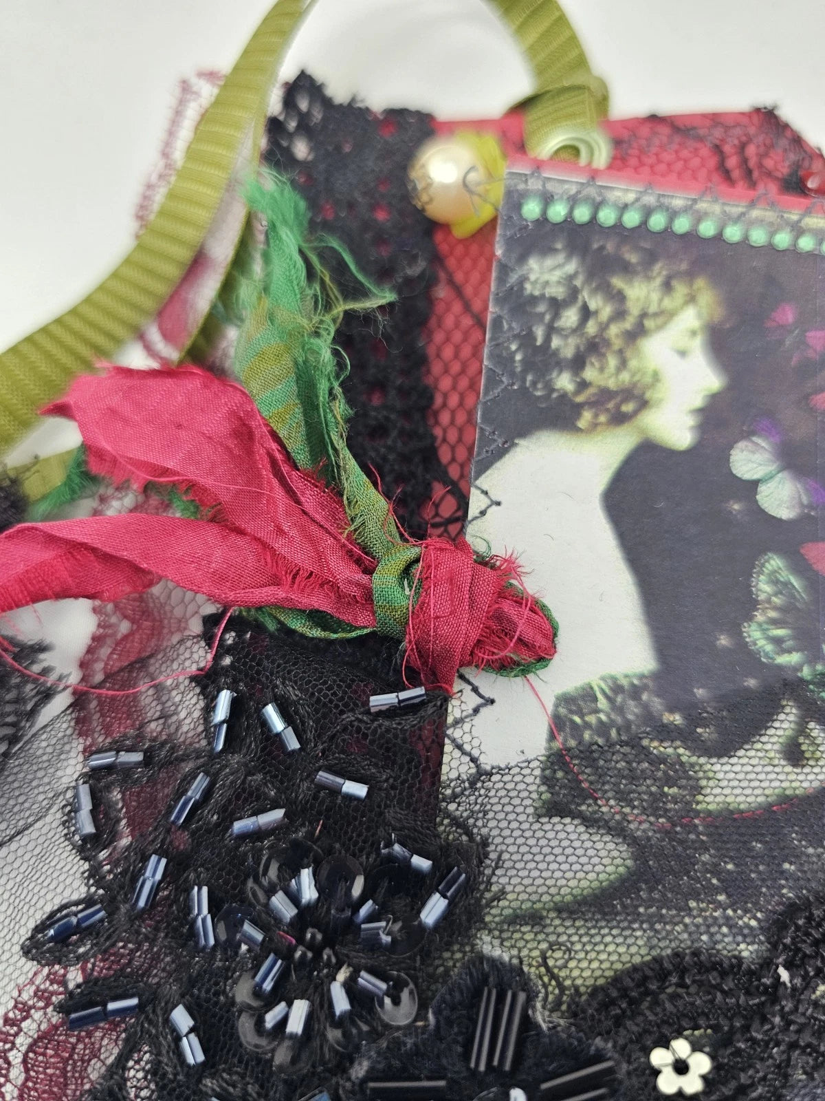 Vintage Chick Lace Bookmark - Surrender - Handmade