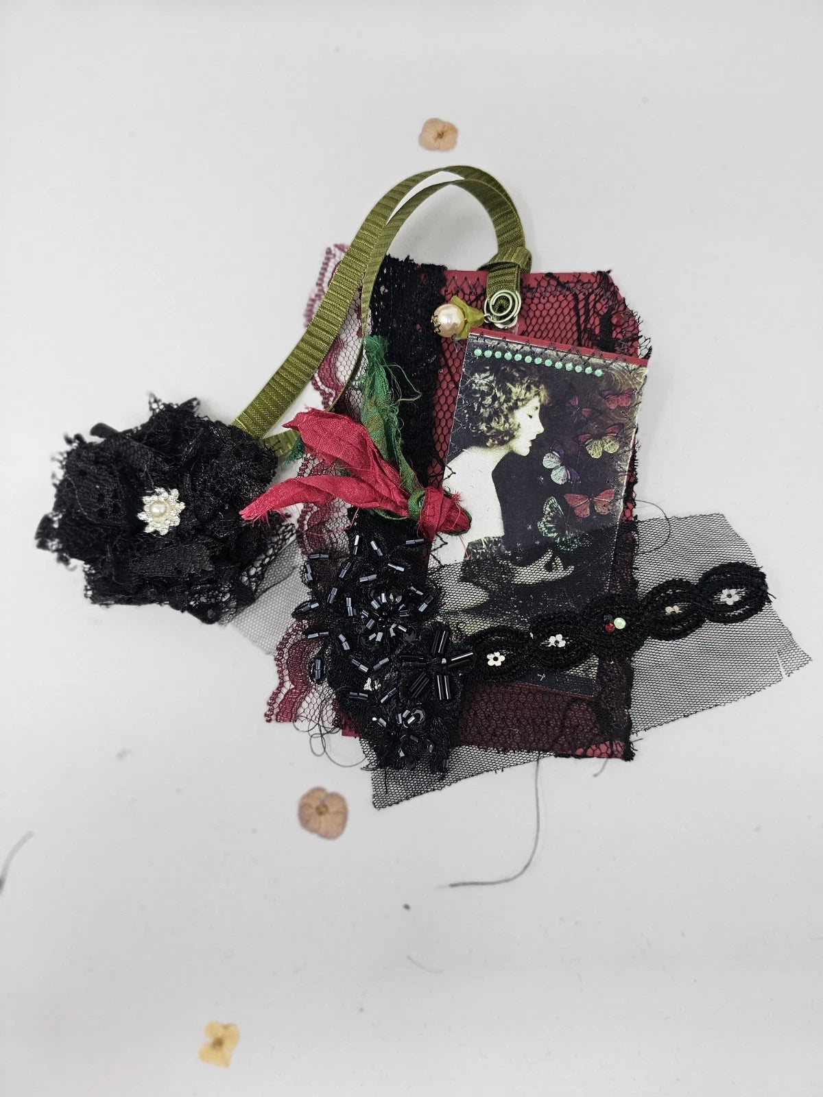 Vintage Chick Lace Bookmark - Surrender - Handmade