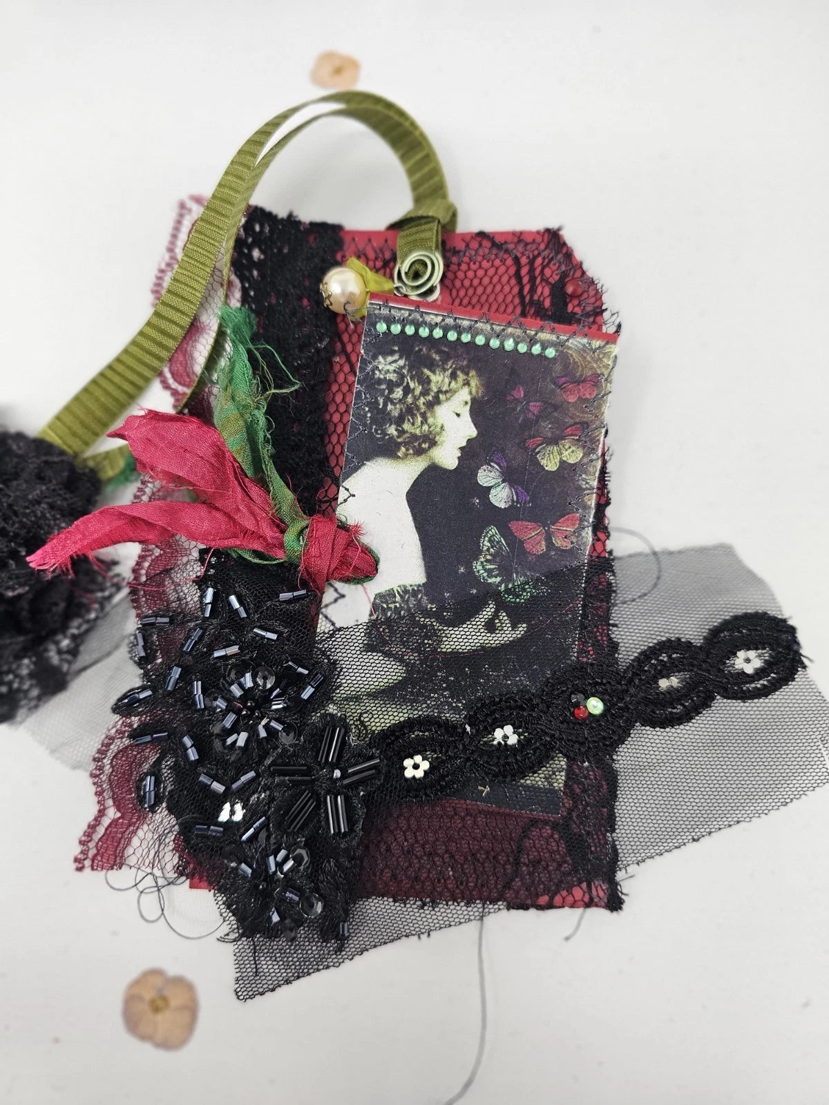 Vintage Chick Lace Bookmark - Surrender - Handmade