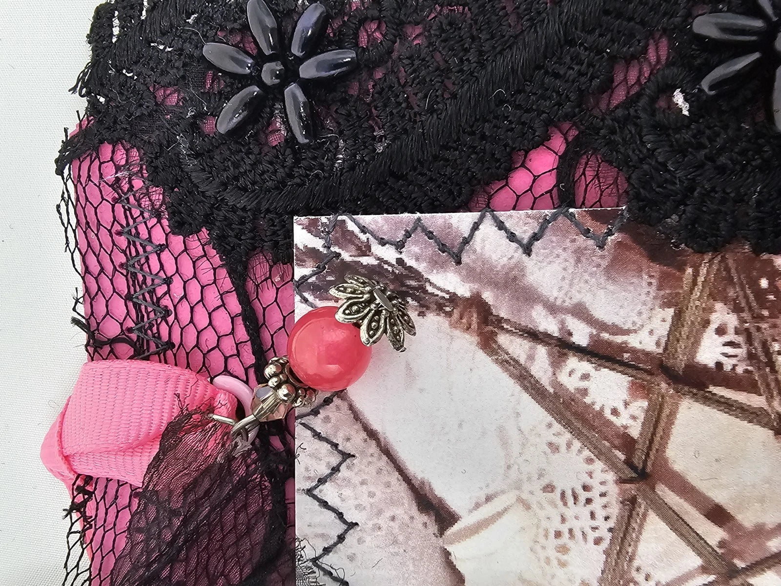 Vintage Lace Bookmark -  Belief - Handmade