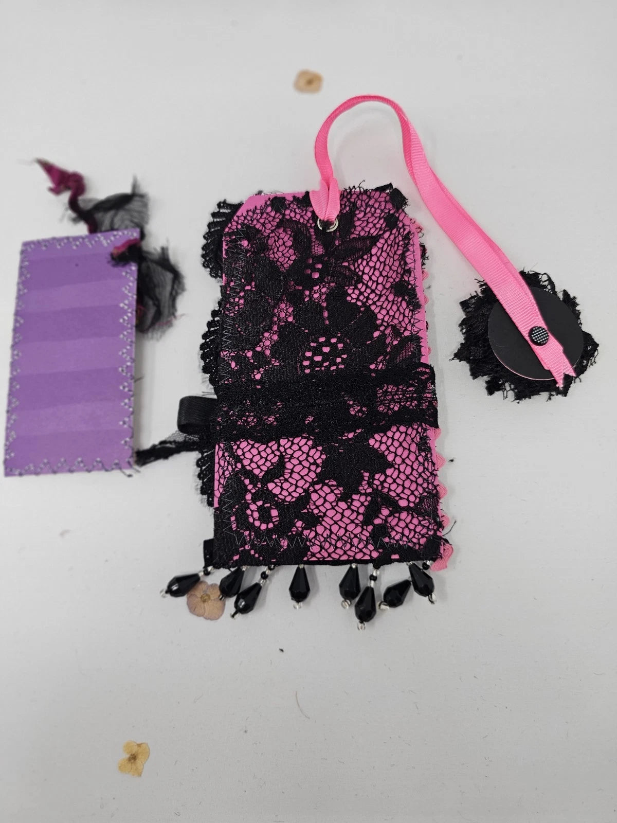 Vintage Lace Bookmark -  Belief - Handmade
