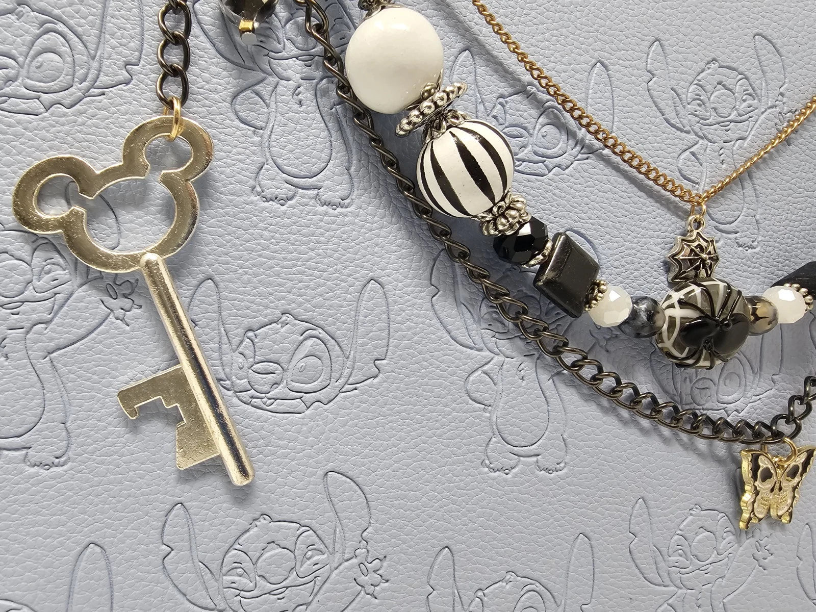 Double Chain Purse Charm - Mickey's Key & Spider