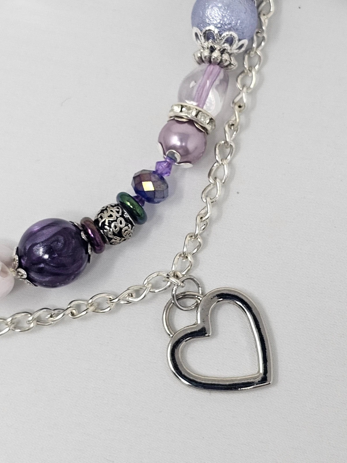 Double Chain Purse Charm - Mickey's Key & Purple Heart