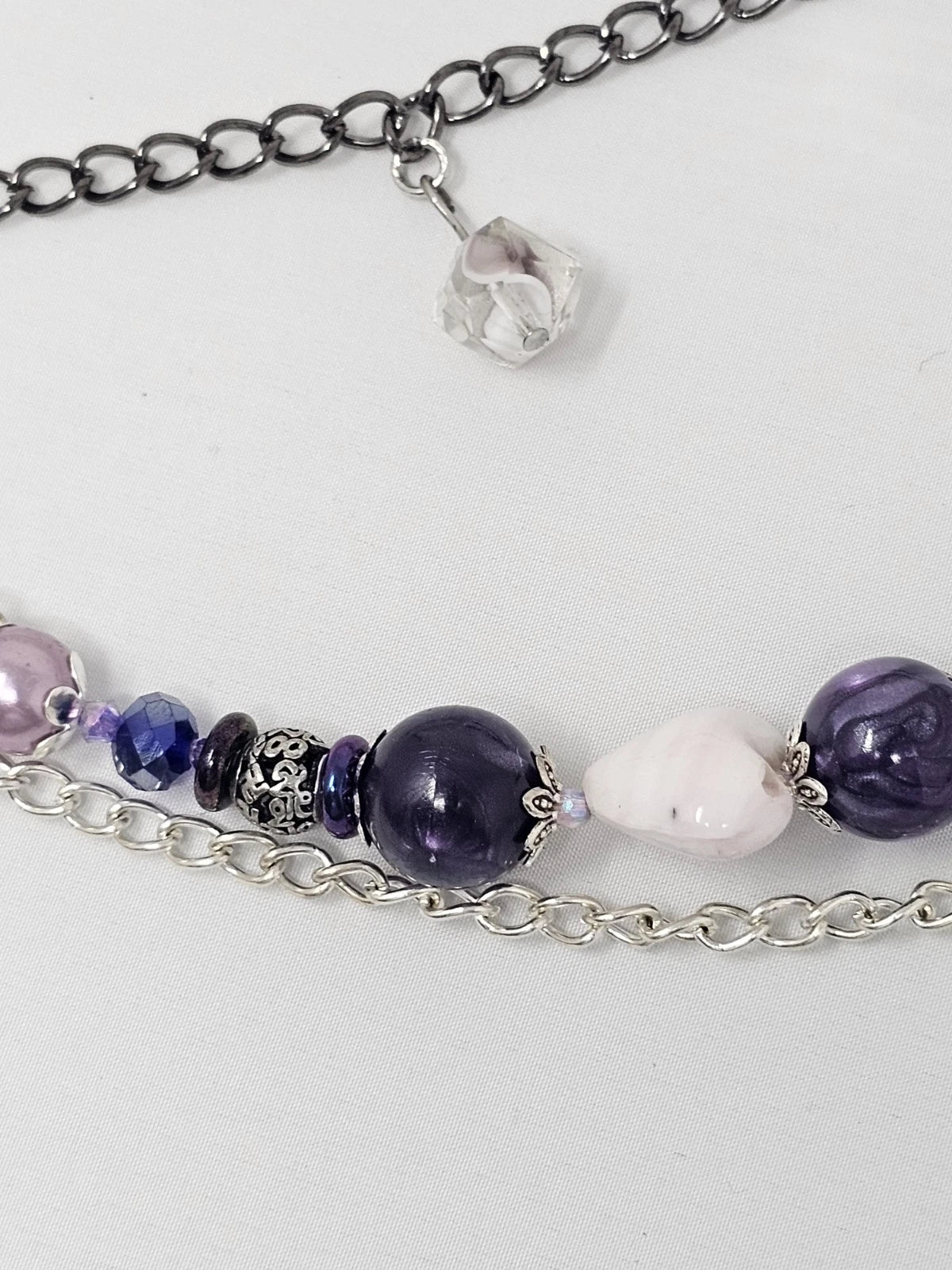 Double Chain Purse Charm - Mickey's Key & Purple Heart