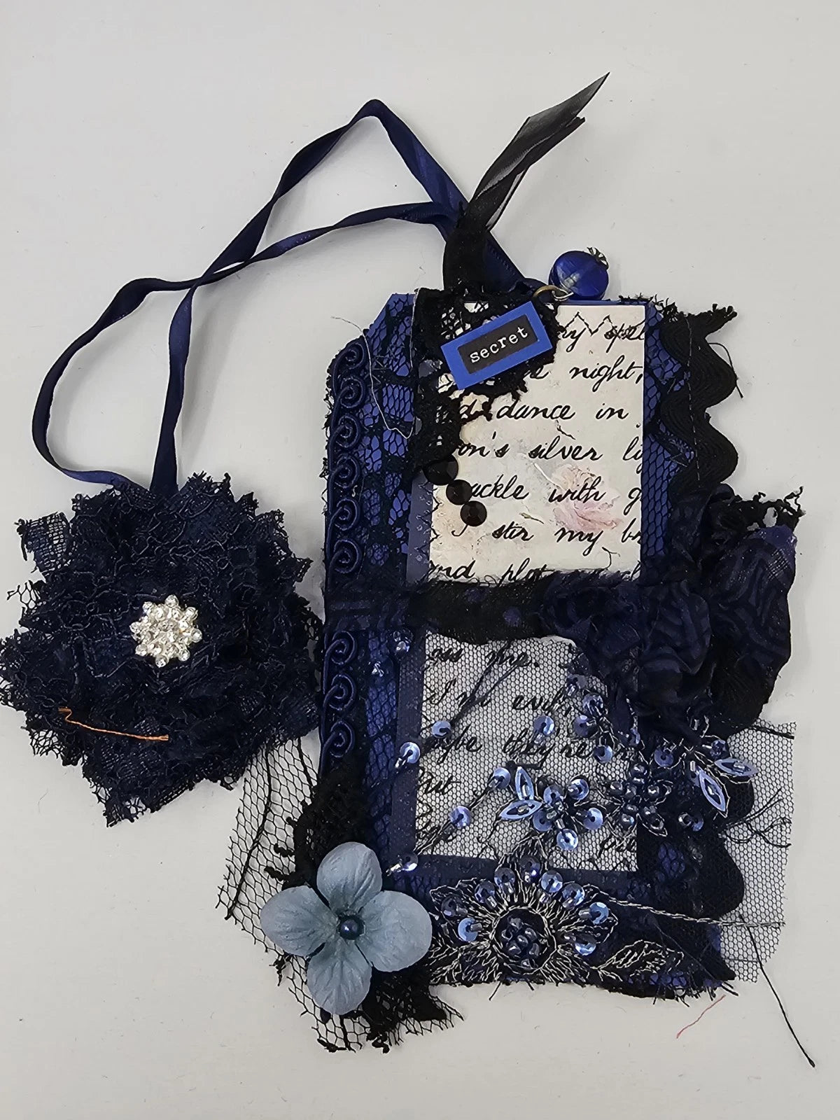 Vintage Chick Lace Bookmark - Secret - Handmade