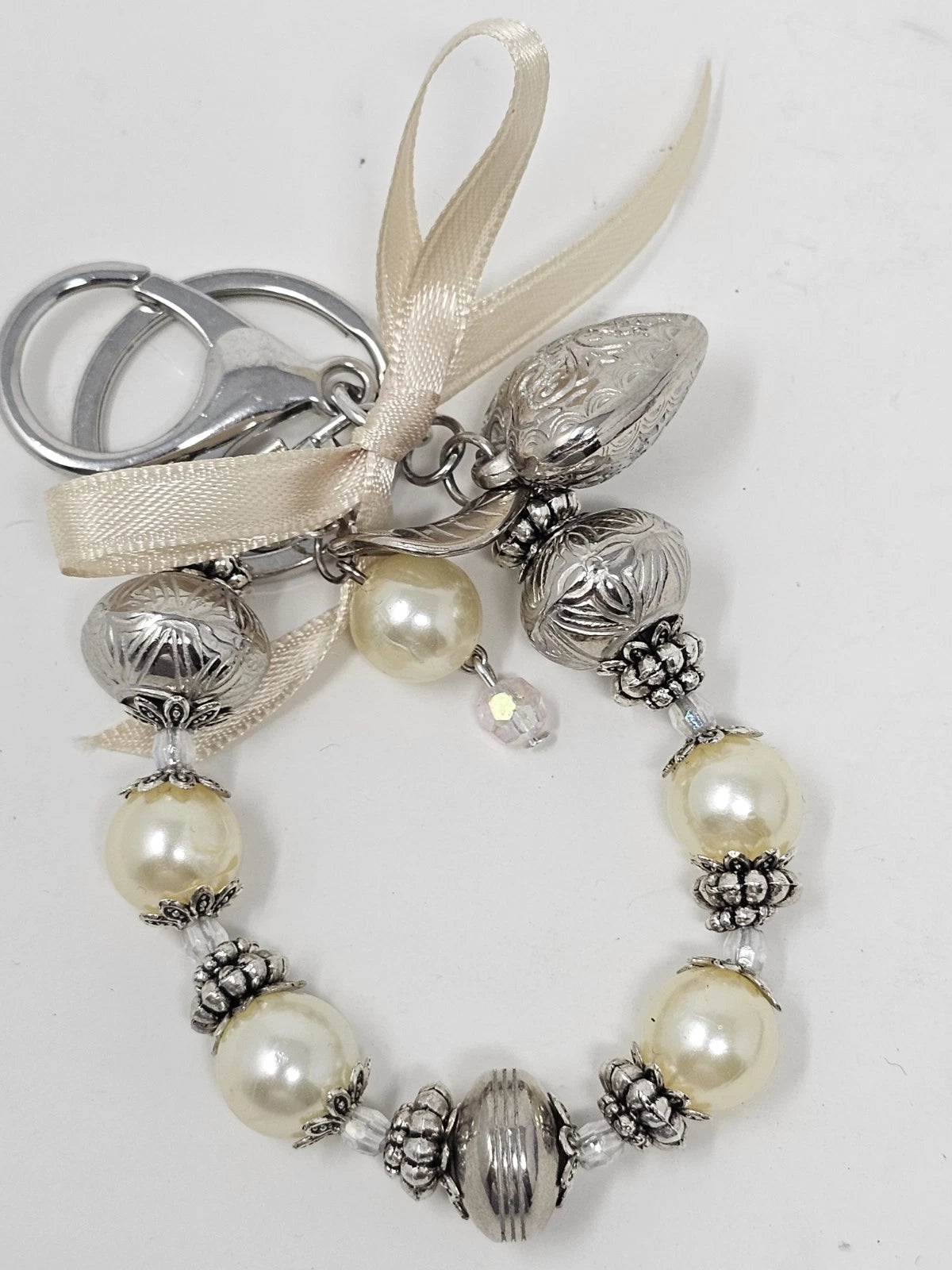 Purse  Charm - Pearl and Hearts