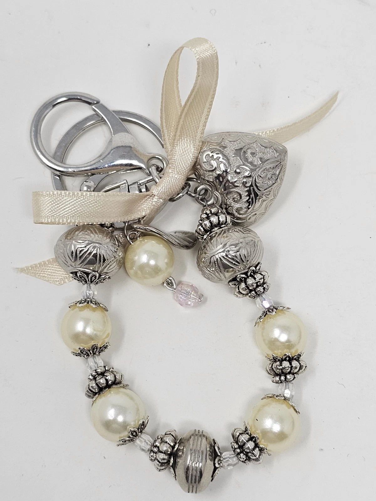 Purse  Charm - Pearl and Hearts