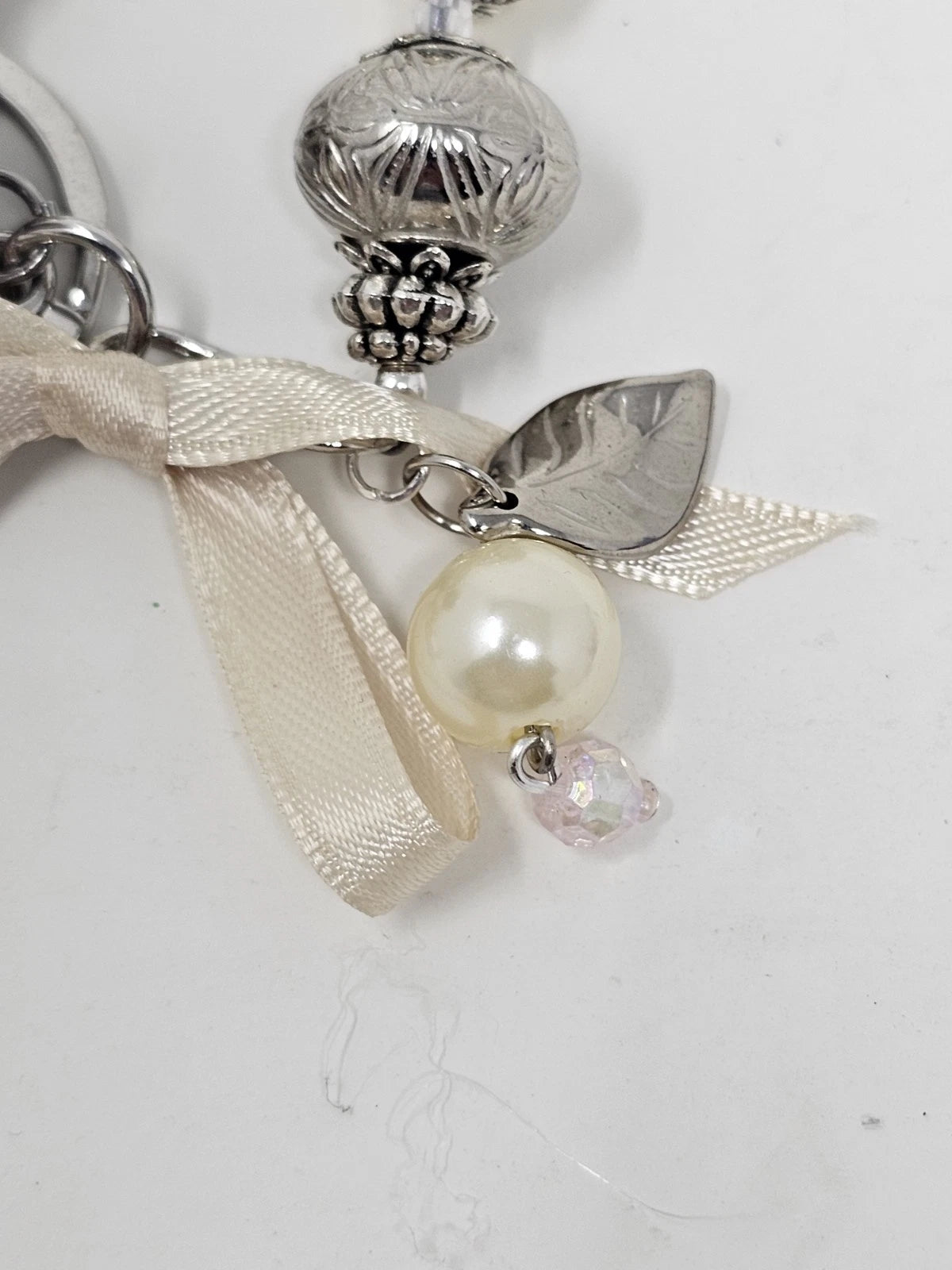 Purse  Charm - Pearl and Hearts