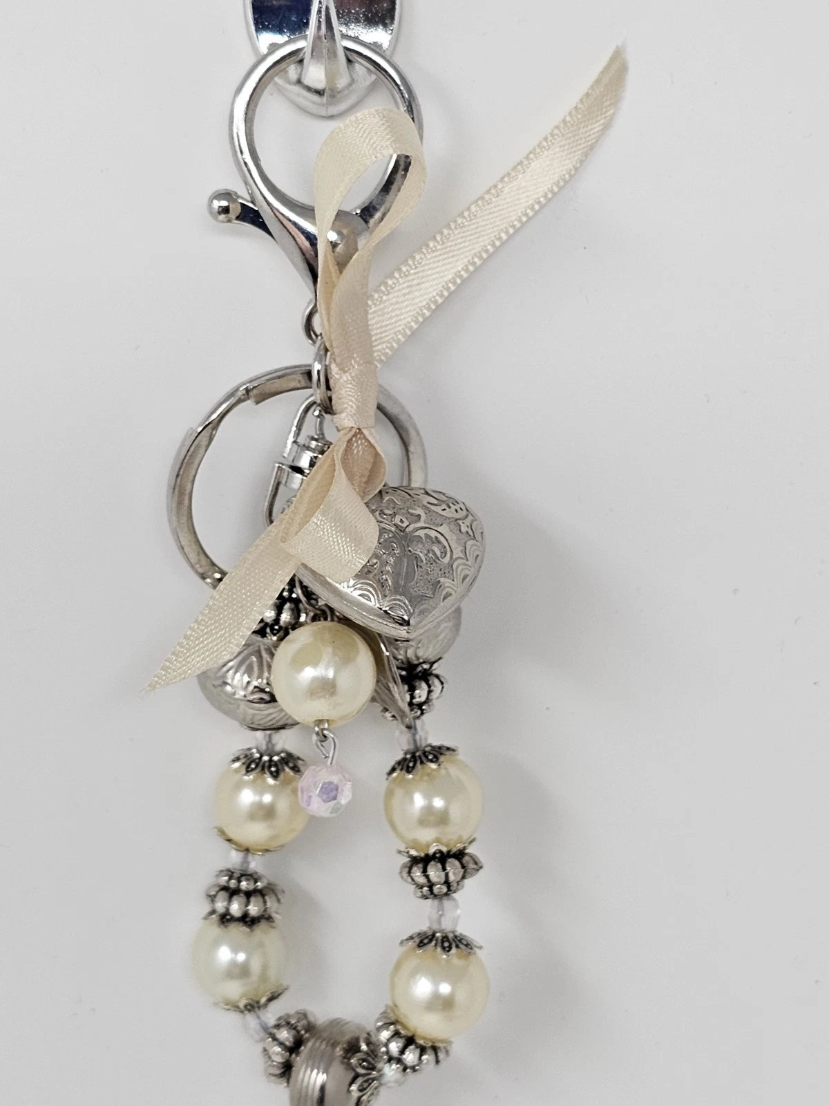 Purse  Charm - Pearl and Hearts