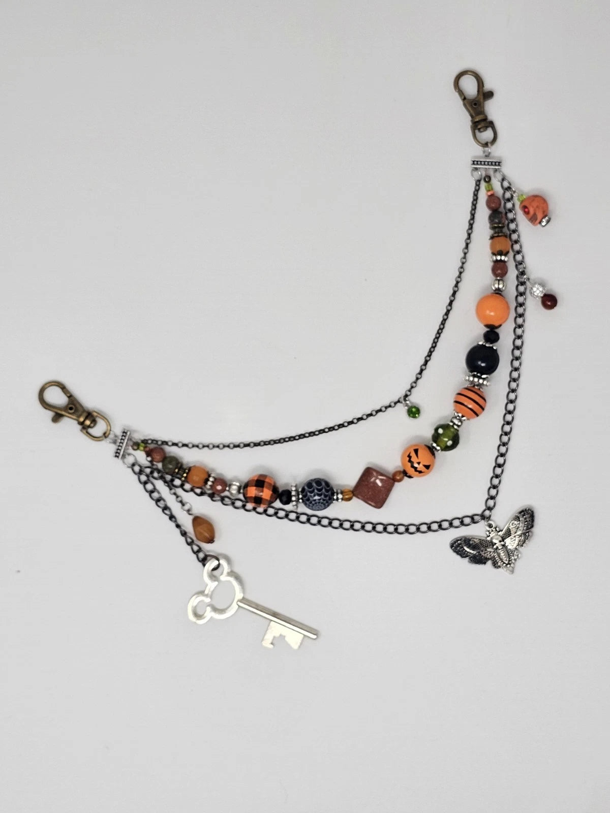 Double Chain Purse Charm - Mickey's Key & Moth