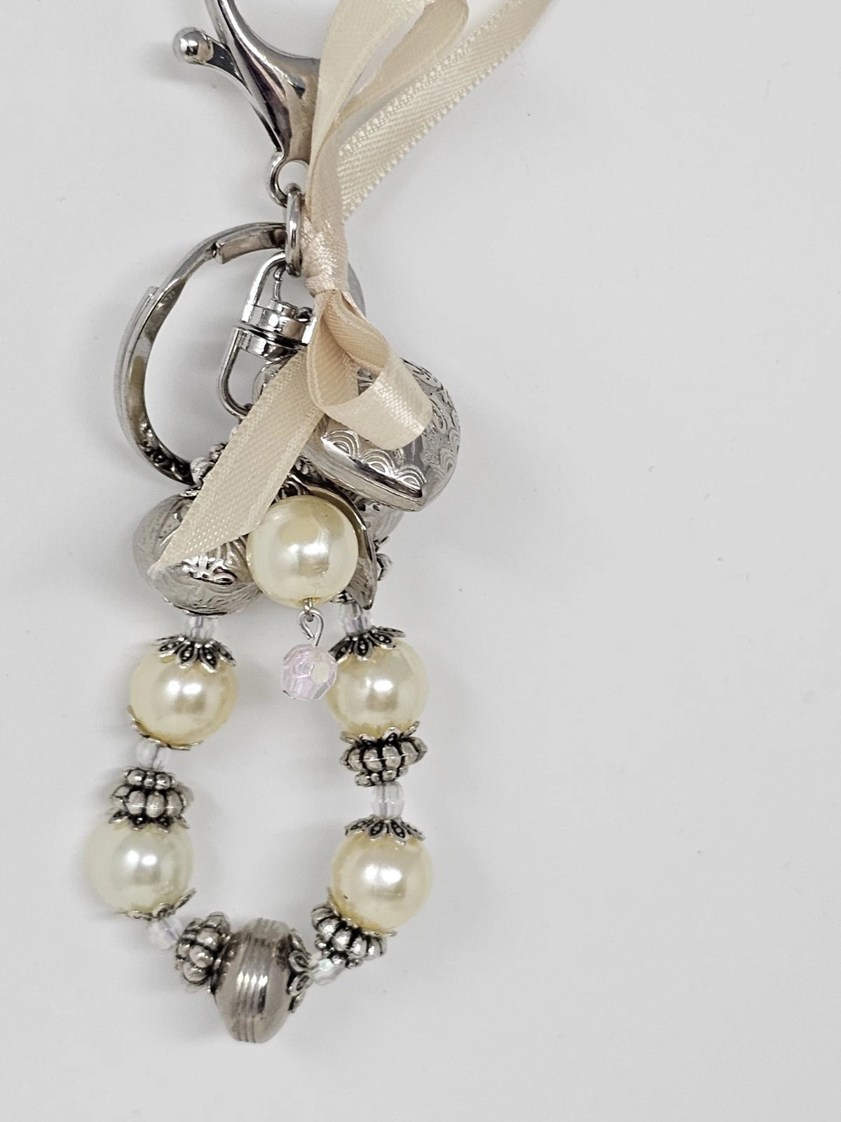 Purse  Charm - Pearl and Hearts