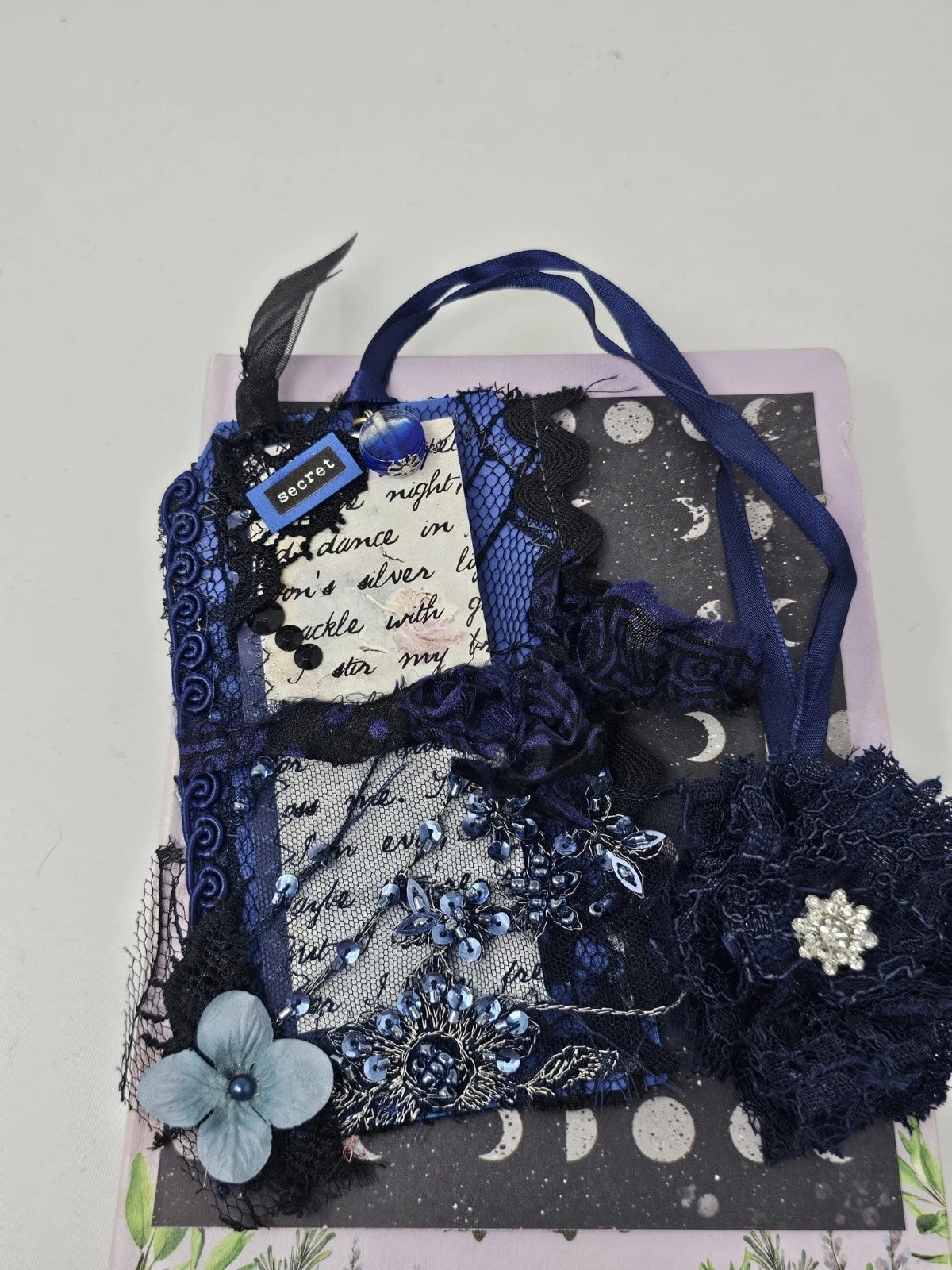 Vintage Chick Lace Bookmark - Secret - Handmade