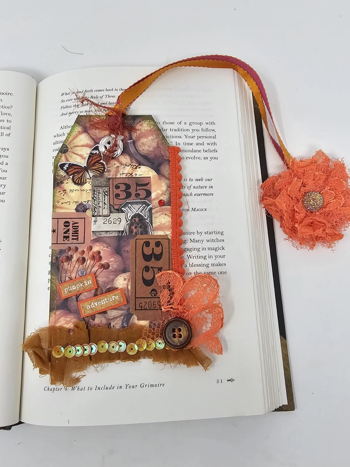 Vintage Bookmark - Pumpkin Adventures