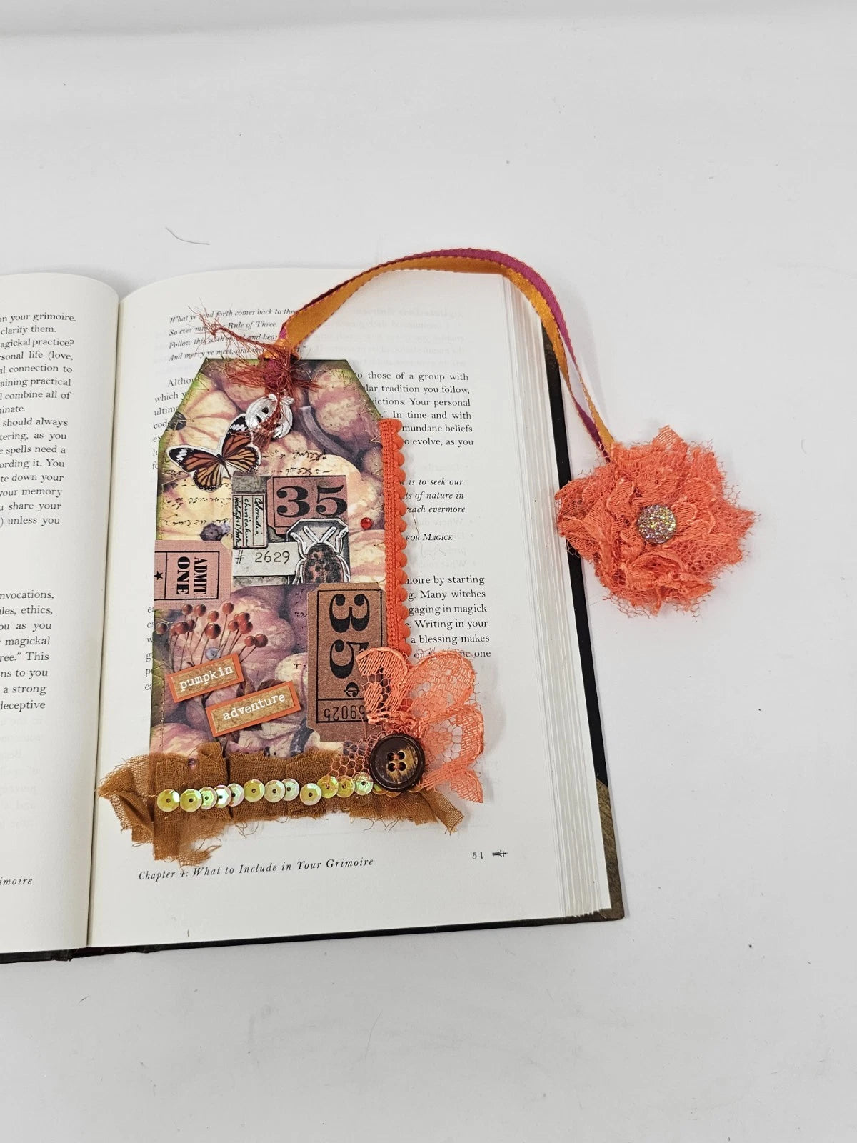 Vintage Bookmark - Pumpkin Adventures