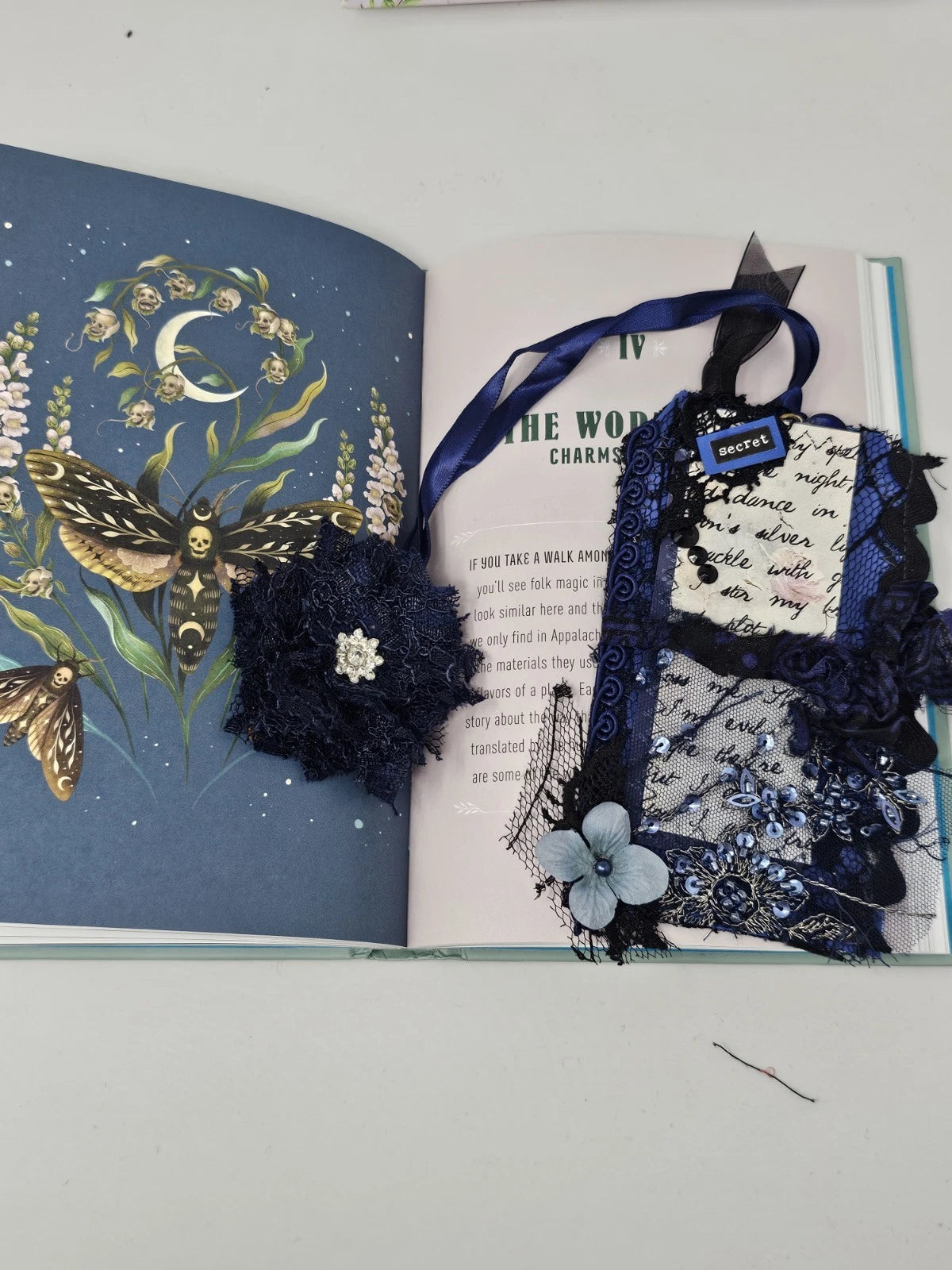 Vintage Chick Lace Bookmark - Secret - Handmade