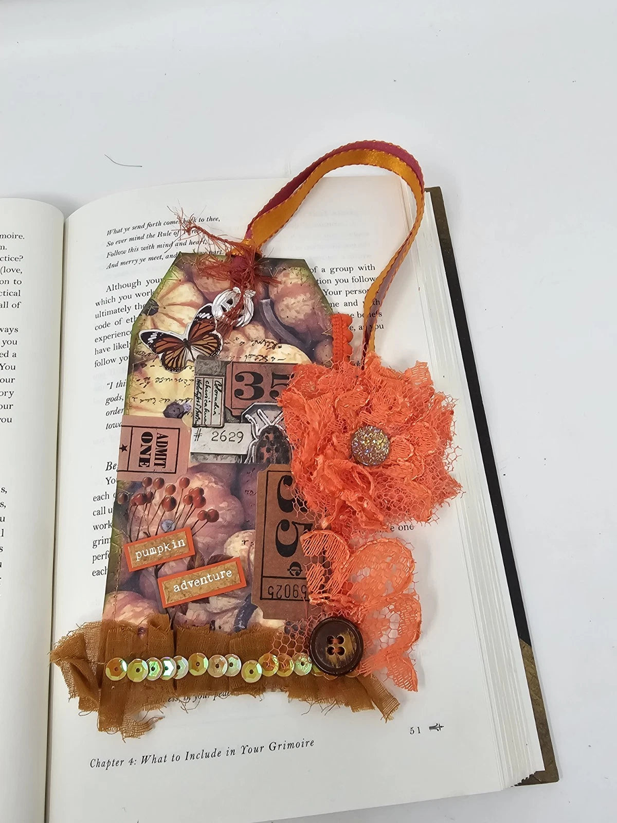 Vintage Bookmark - Pumpkin Adventures