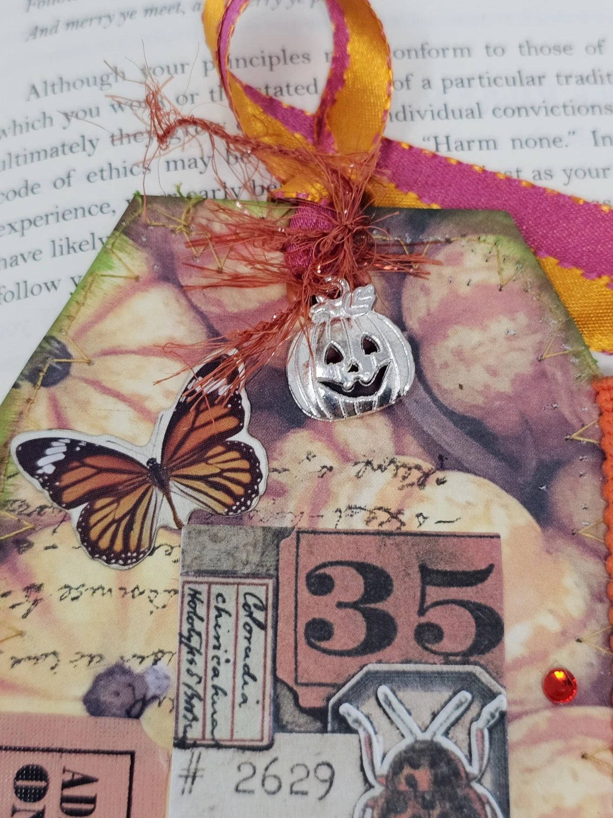 Vintage Bookmark - Pumpkin Adventures