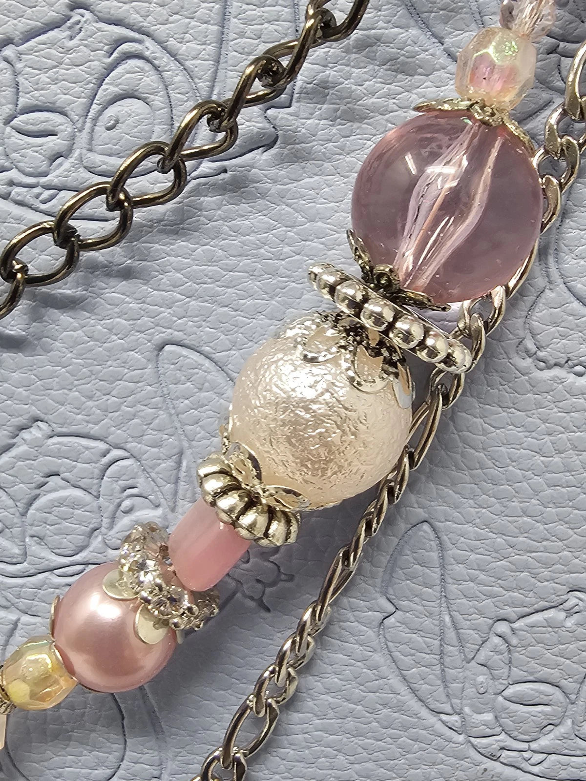 Double Chain Purse Charm - Mickey's Key & Pink Heart