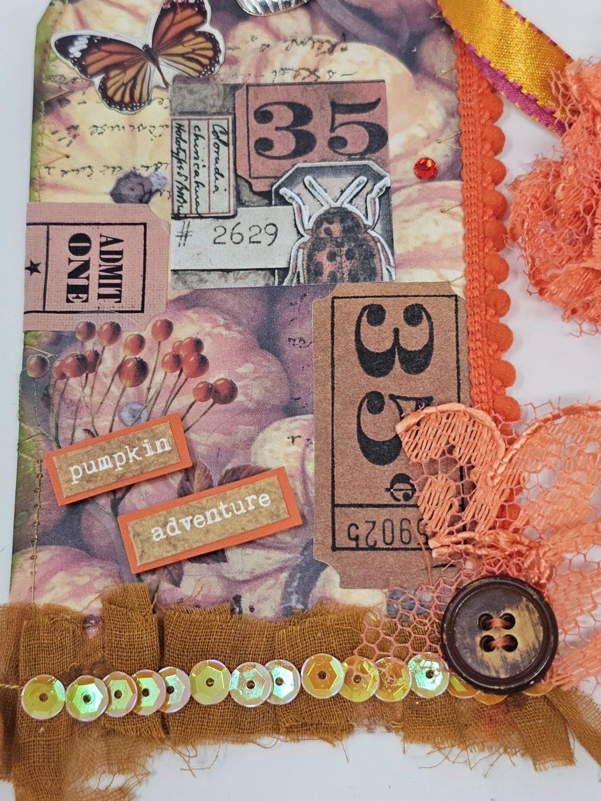 Vintage Bookmark - Pumpkin Adventures