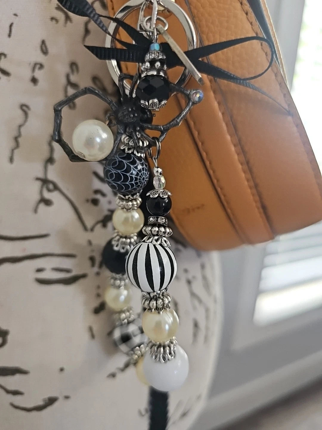 Purse Charm - Spider and the Pearl