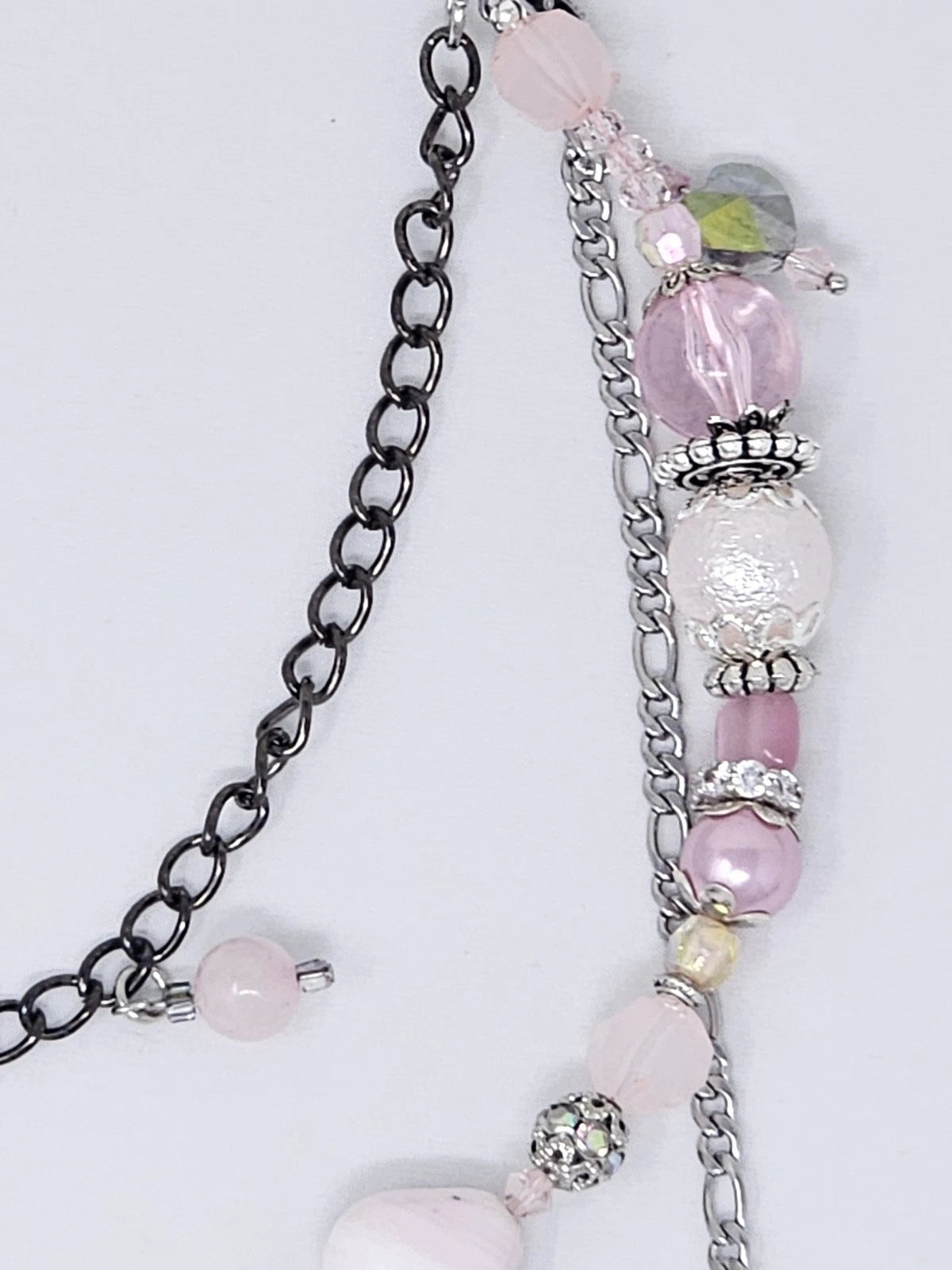 Double Chain Purse Charm - Mickey's Key & Pink Heart