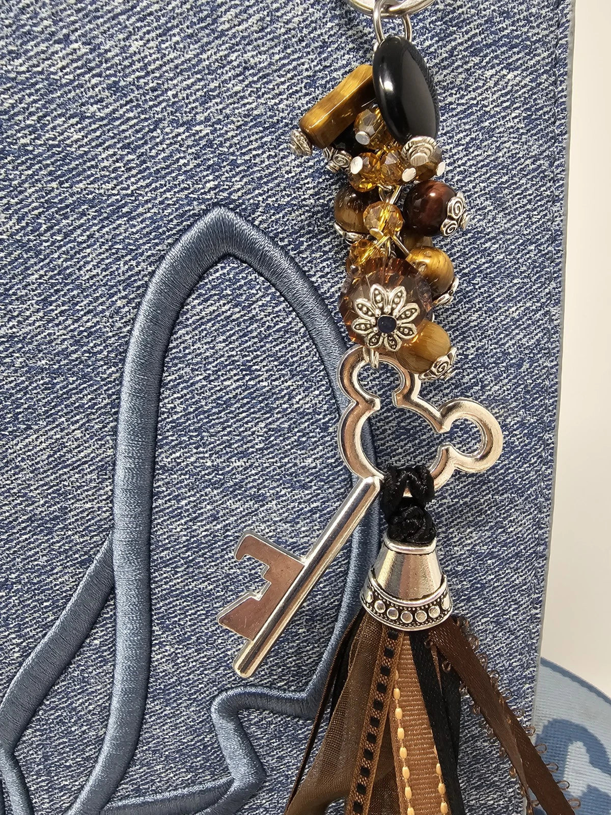 Purse Charm - Disney Key Brown Natural Stones