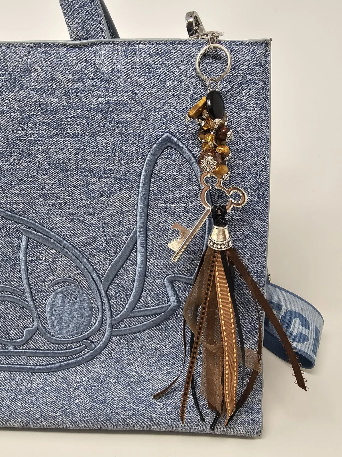 Purse Charm - Disney Key Brown Natural Stones