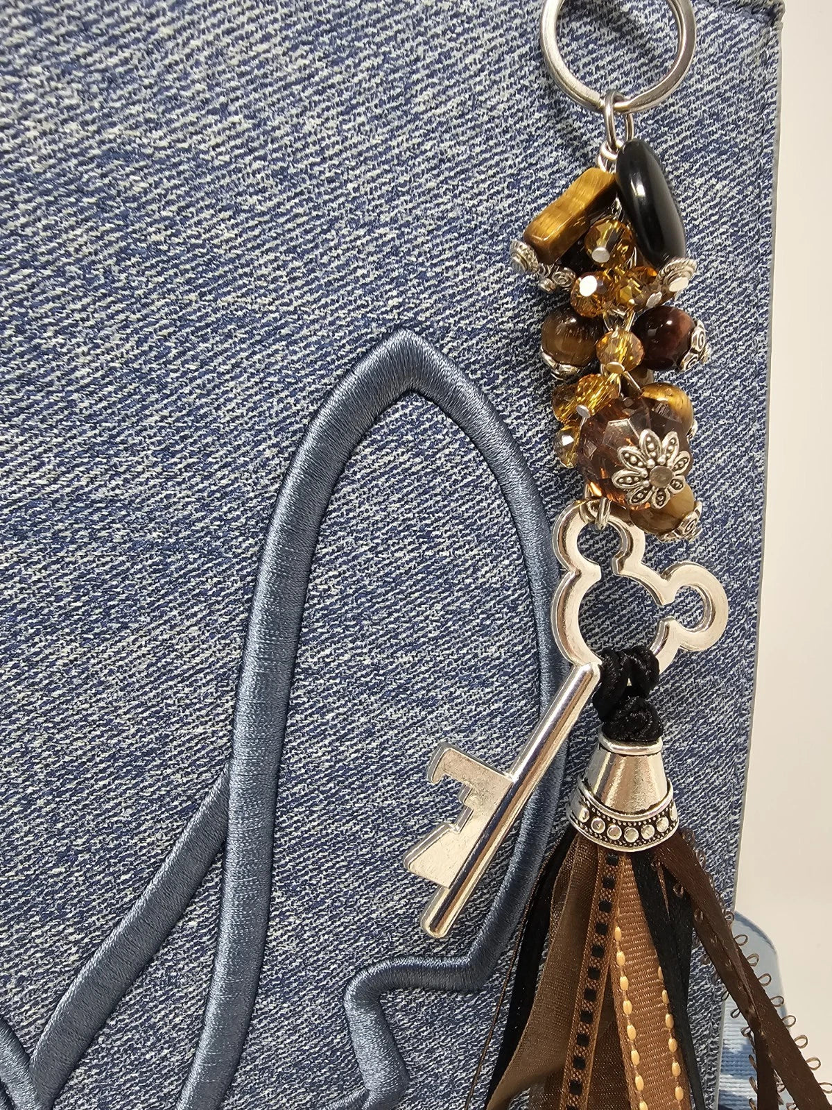Purse Charm - Disney Key Brown Natural Stones