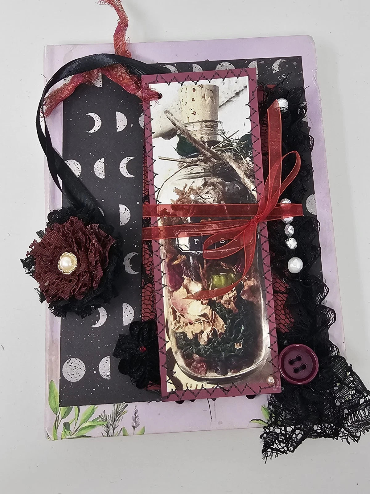 Vintage Chic Lace Bookmark - Rose - Handmade