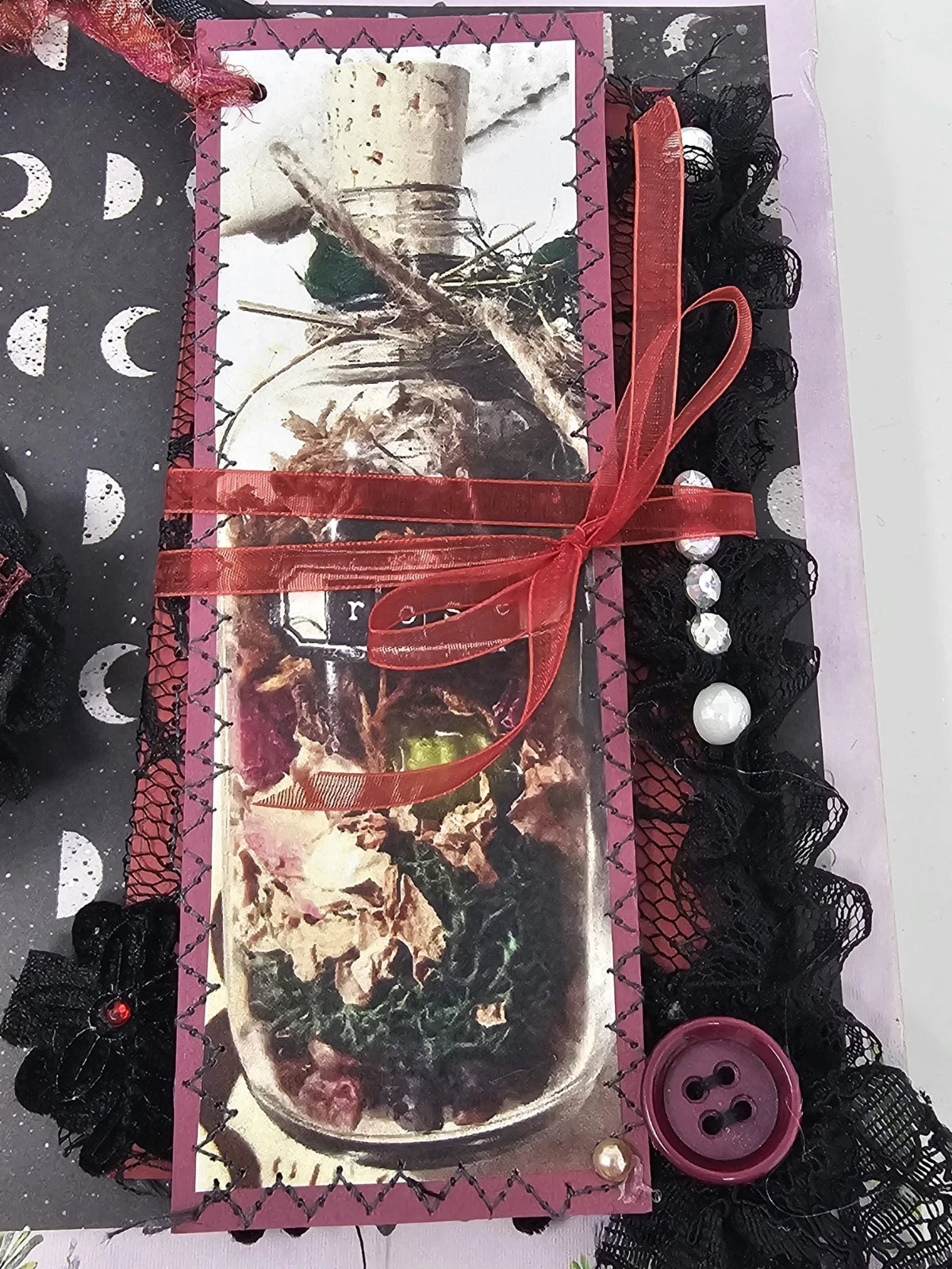 Vintage Chic Lace Bookmark - Rose - Handmade