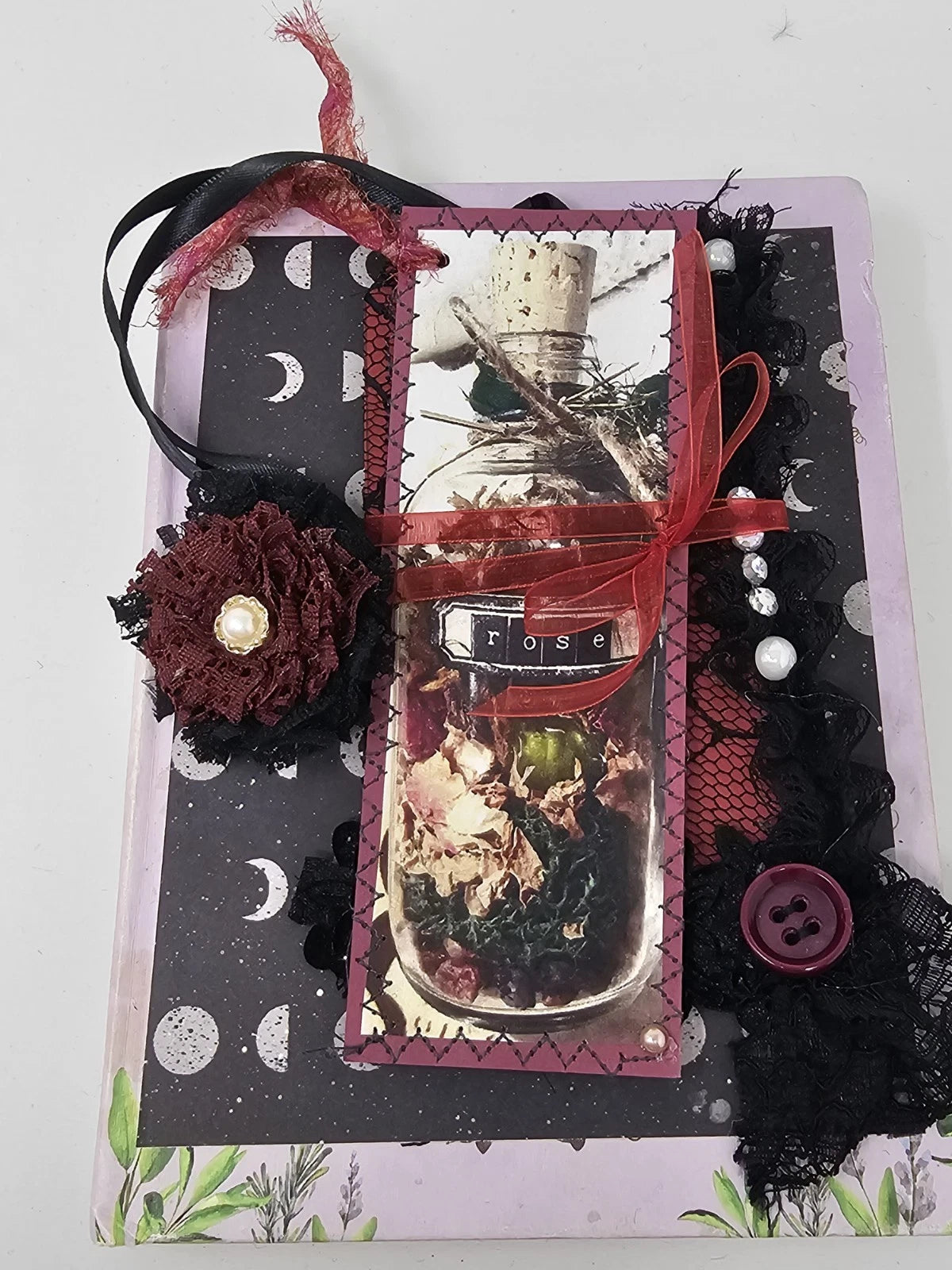 Vintage Chic Lace Bookmark - Rose - Handmade