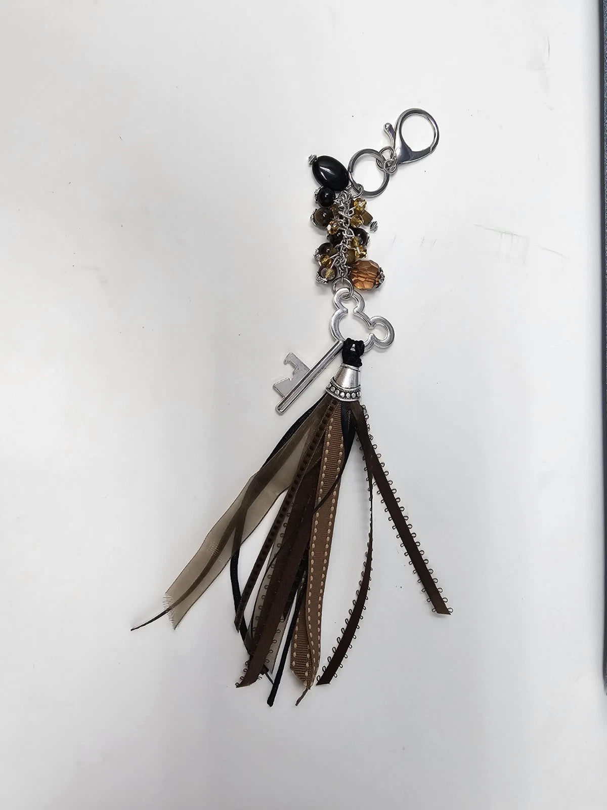 Purse Charm - Disney Key Brown Natural Stones