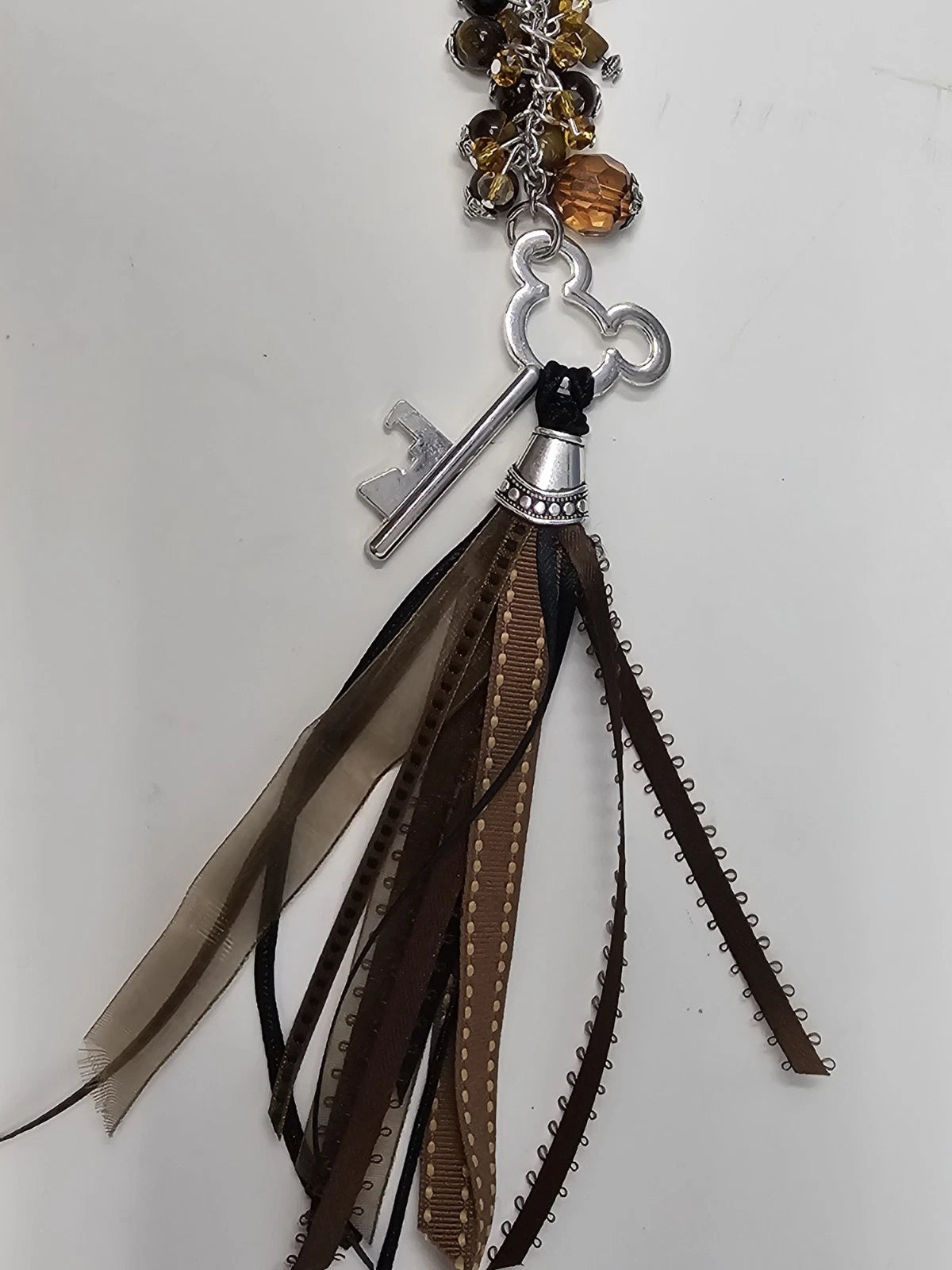 Purse Charm - Disney Key Brown Natural Stones