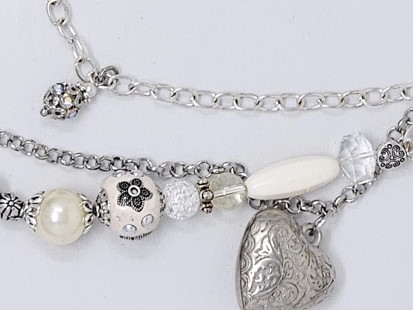 Double Chain Purse Charm - Mickey's Key & Pearls