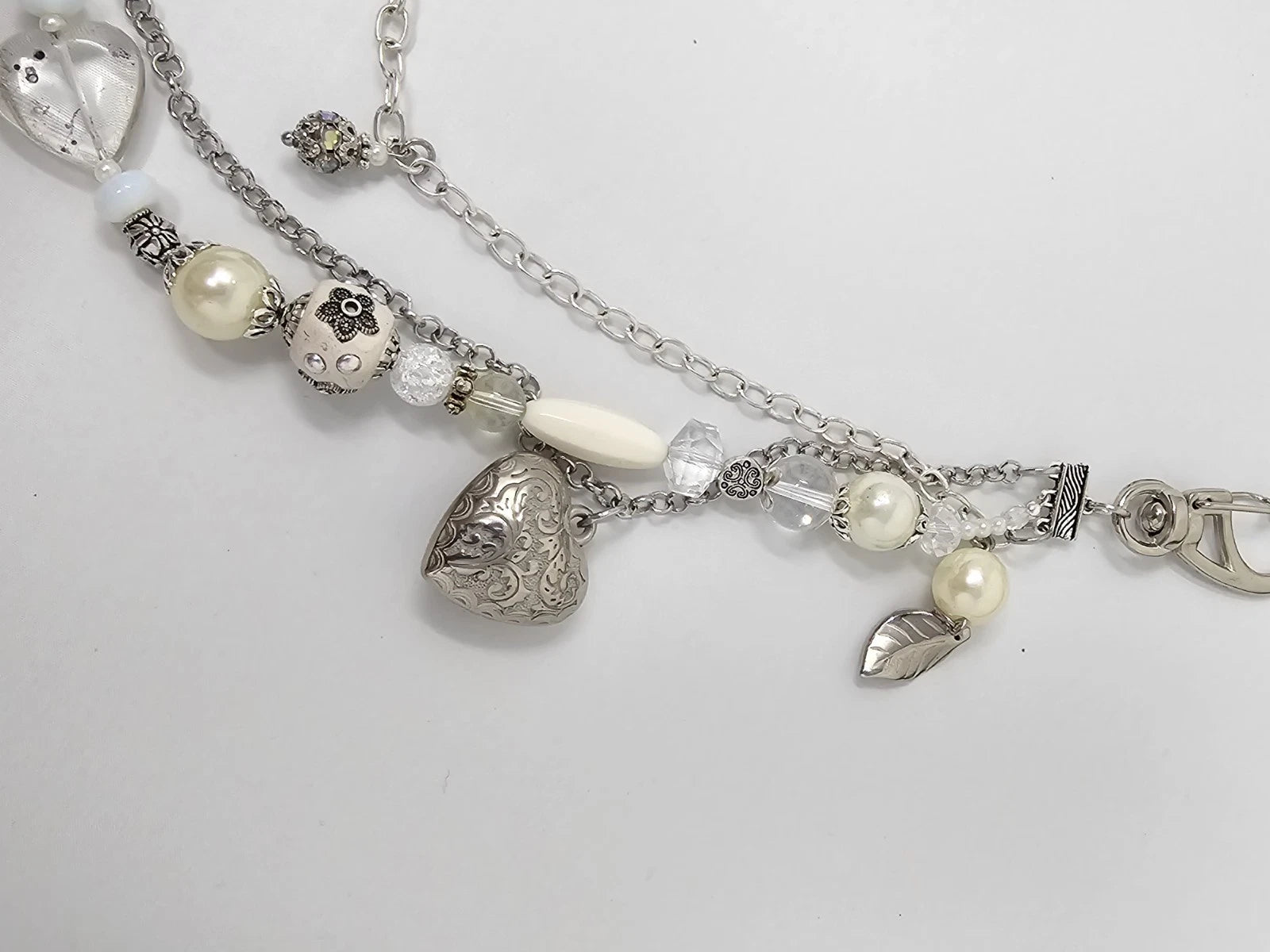 Double Chain Purse Charm - Mickey's Key & Pearls