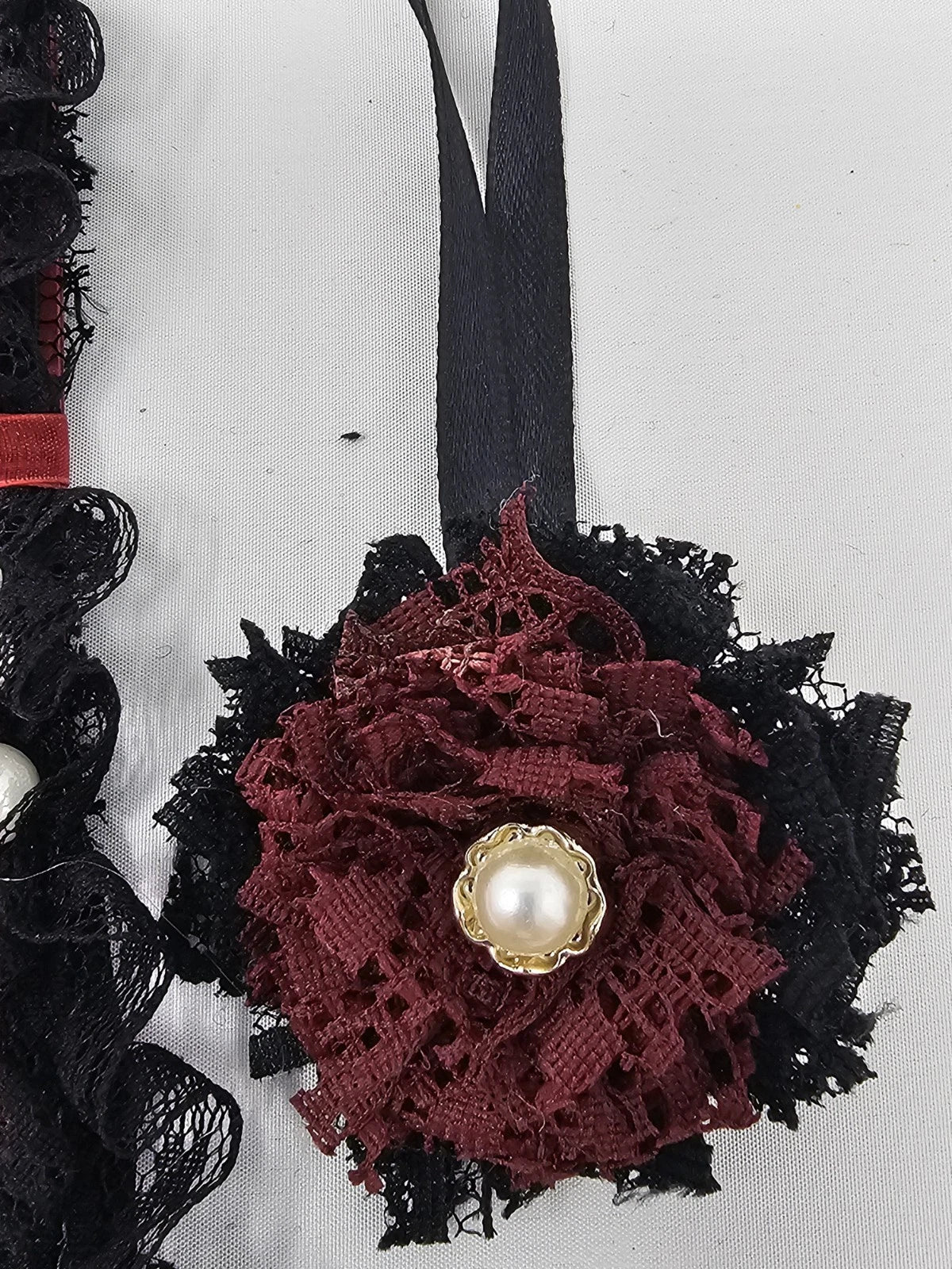 Vintage Chic Lace Bookmark - Rose - Handmade