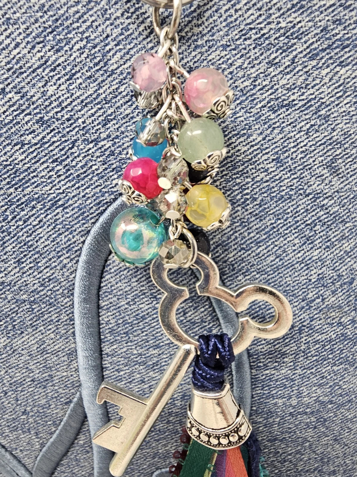 Purse Charm - Disney Key Multicolor Natural Stones