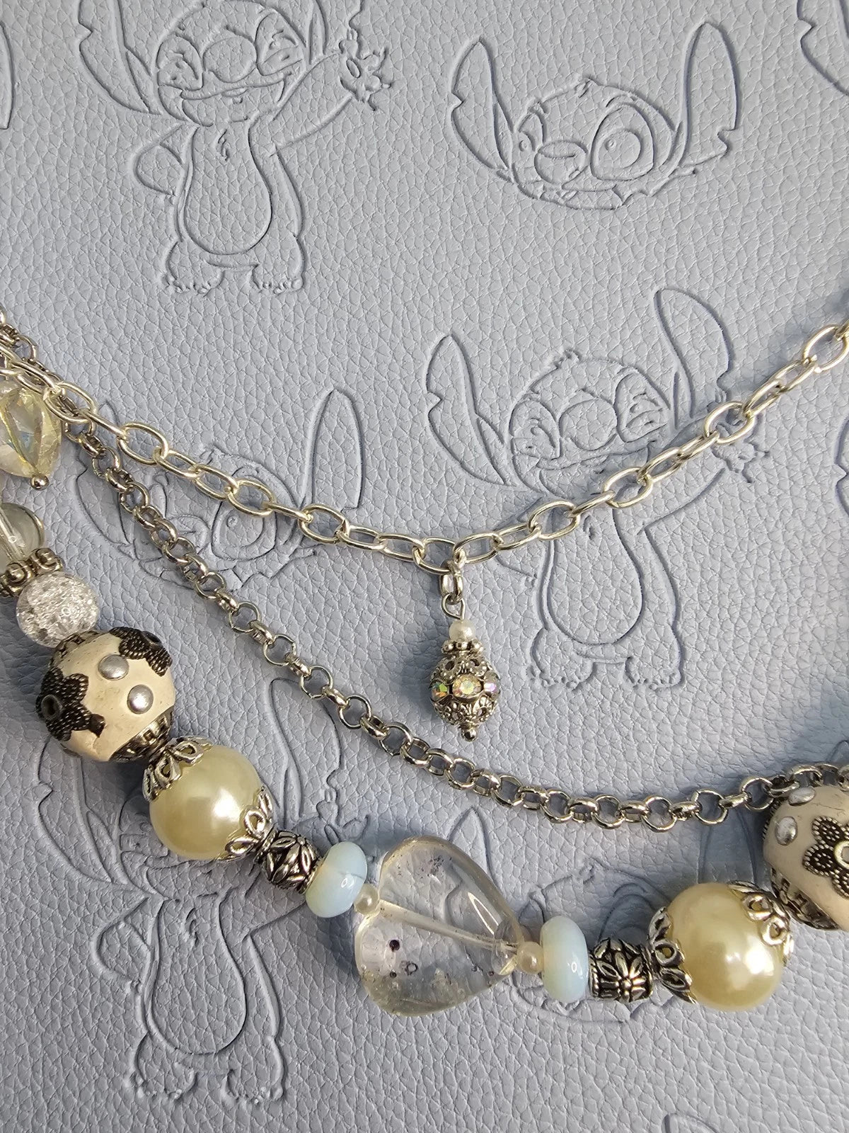 Double Chain Purse Charm - Mickey's Key & Pearls