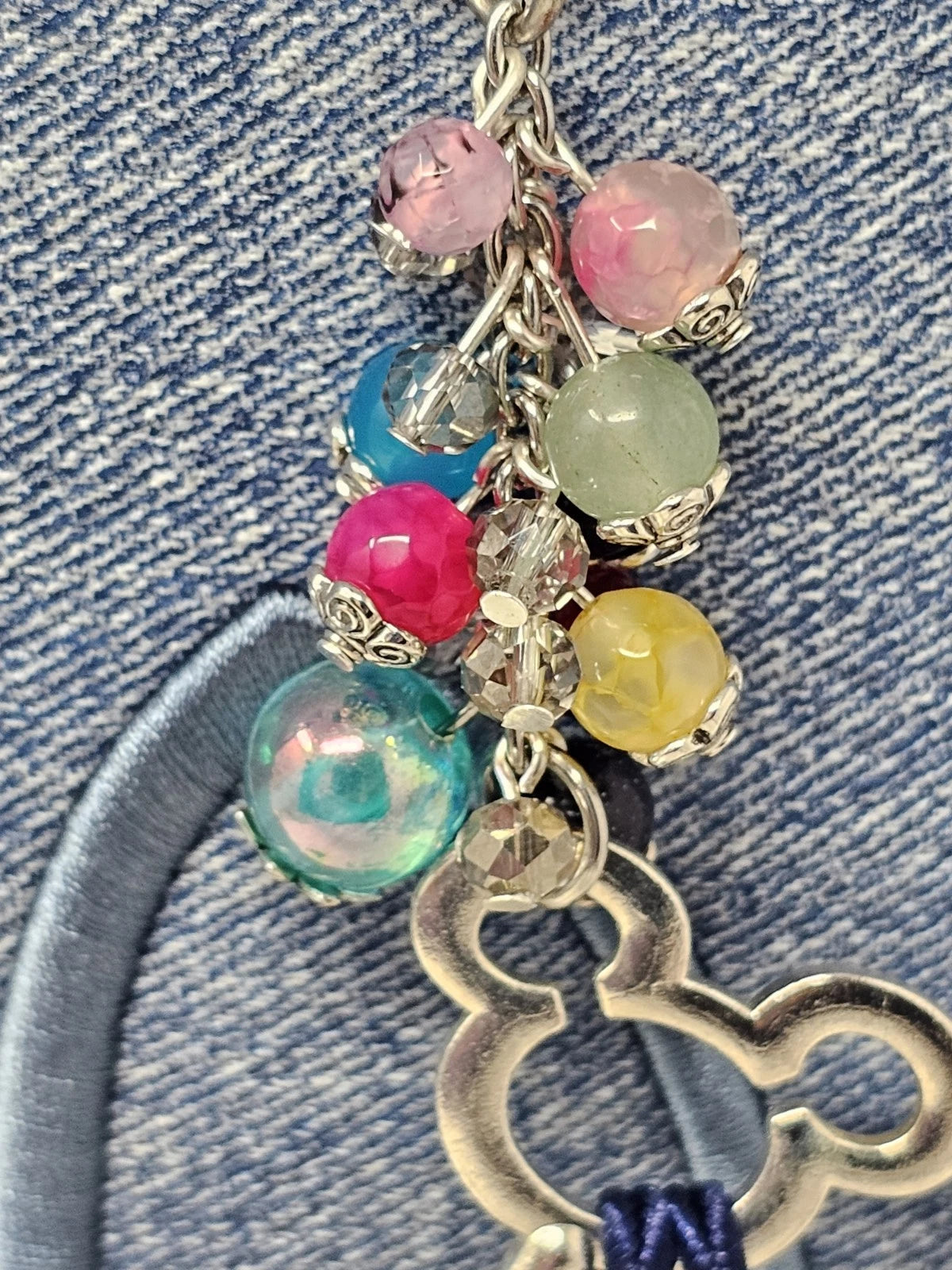 Purse Charm - Disney Key Multicolor Natural Stones