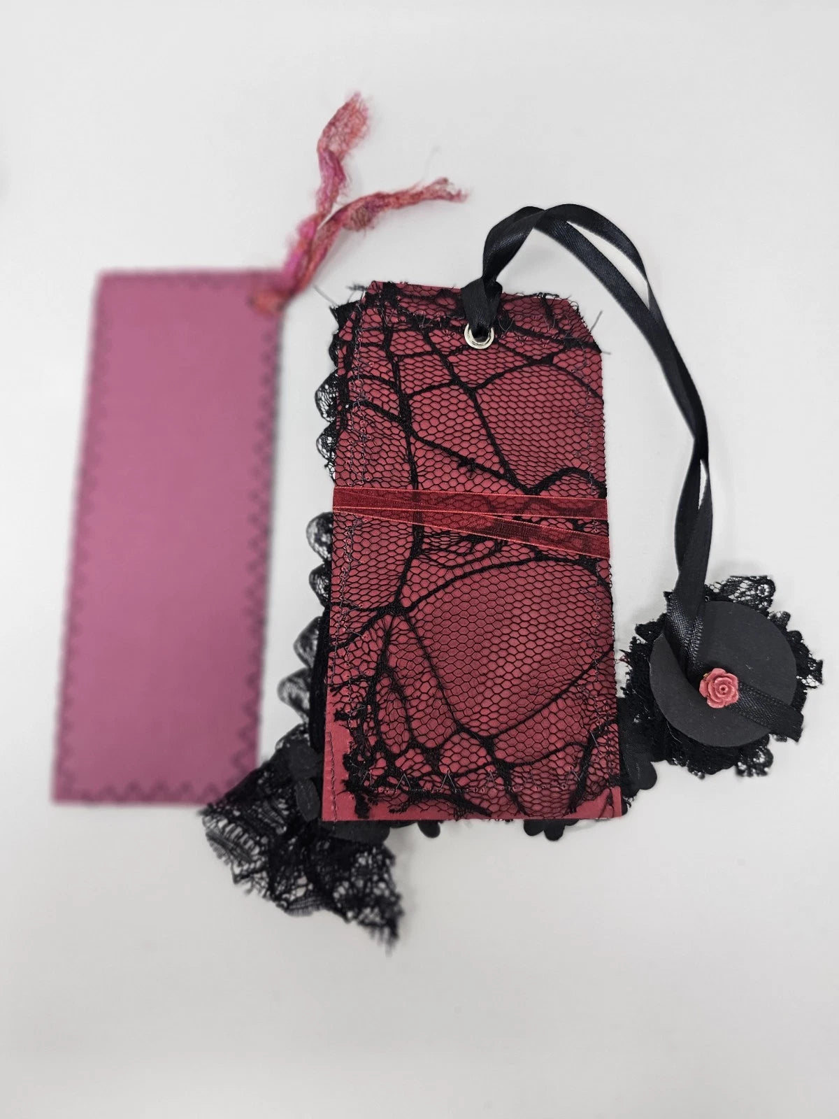 Vintage Chic Lace Bookmark - Rose - Handmade