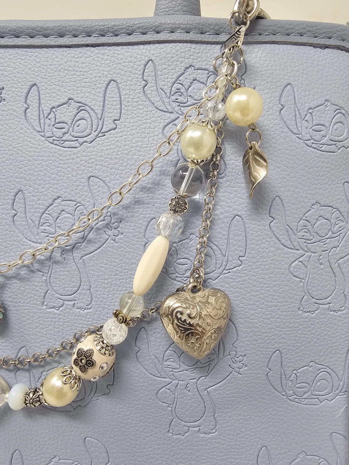 Double Chain Purse Charm - Mickey's Key & Pearls