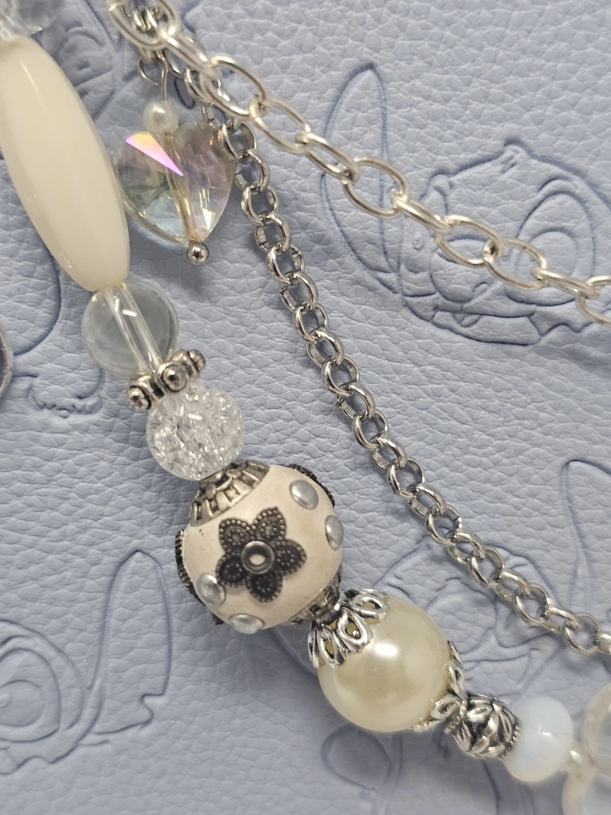 Double Chain Purse Charm - Mickey's Key & Pearls