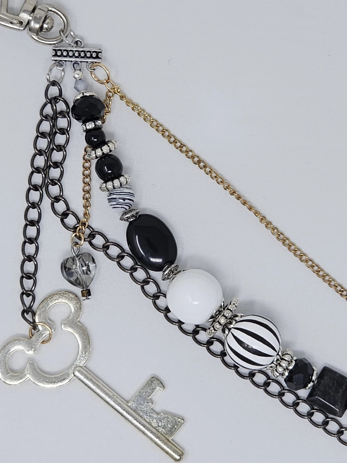 Double Chain Purse Charm - Mickey's Key & Spider