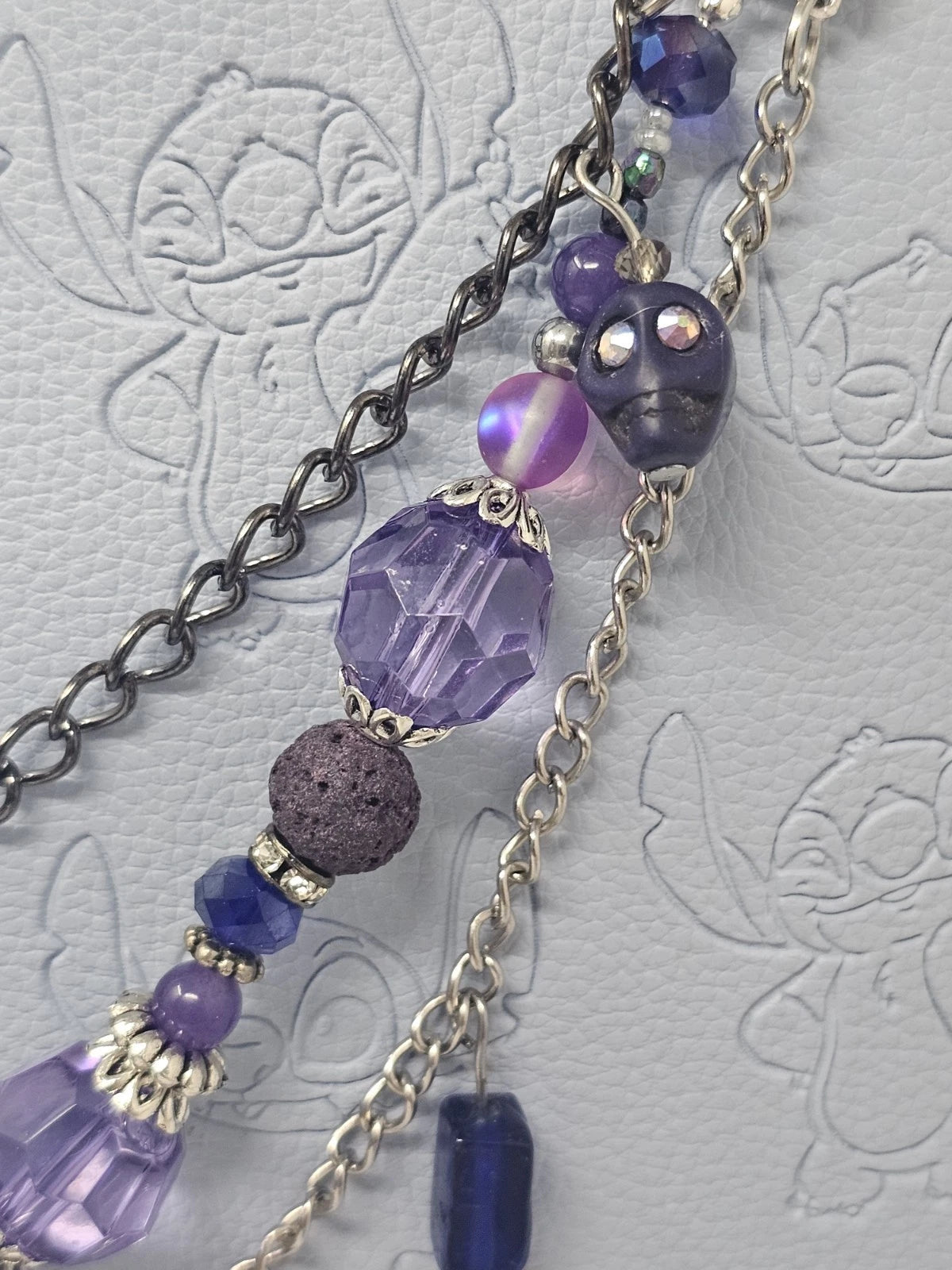 Double Chain Purse Charm - Mickey's Key & Skulls