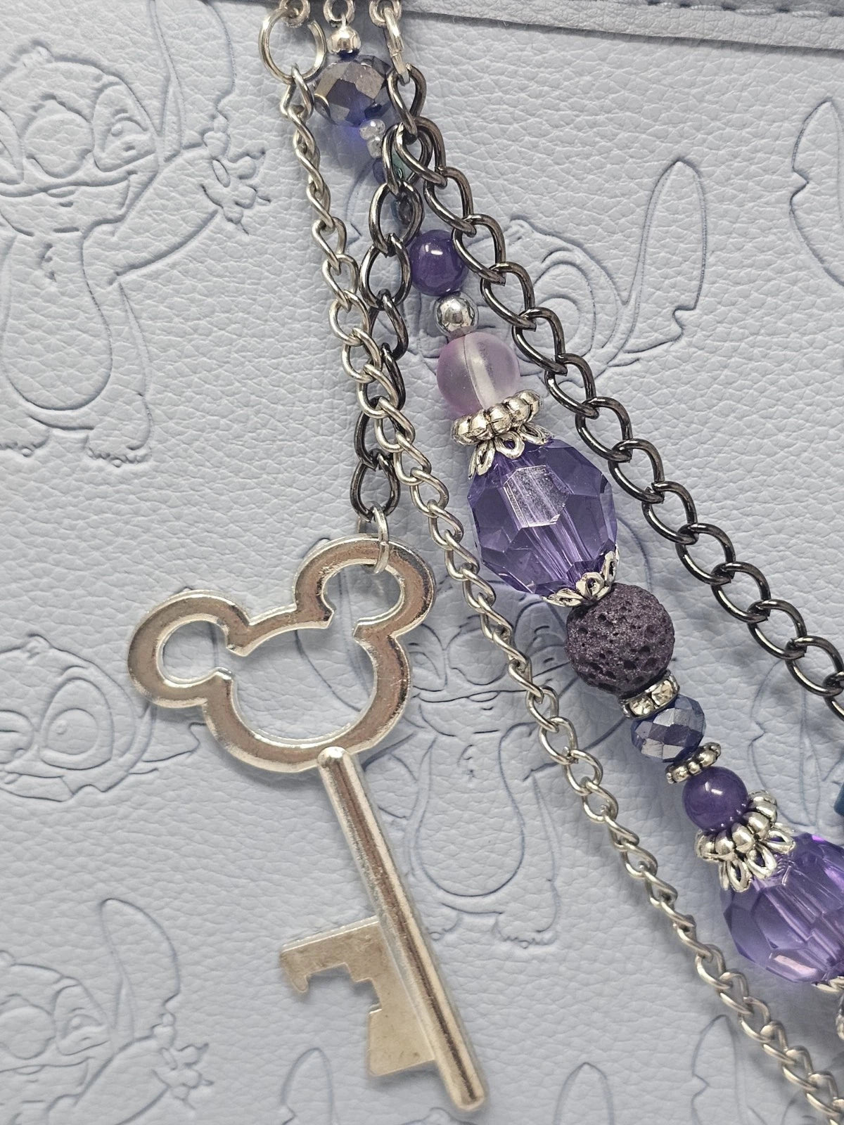 Double Chain Purse Charm - Mickey's Key & Skulls