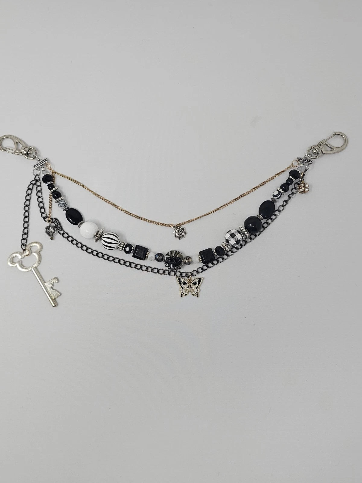 Double Chain Purse Charm - Mickey's Key & Spider