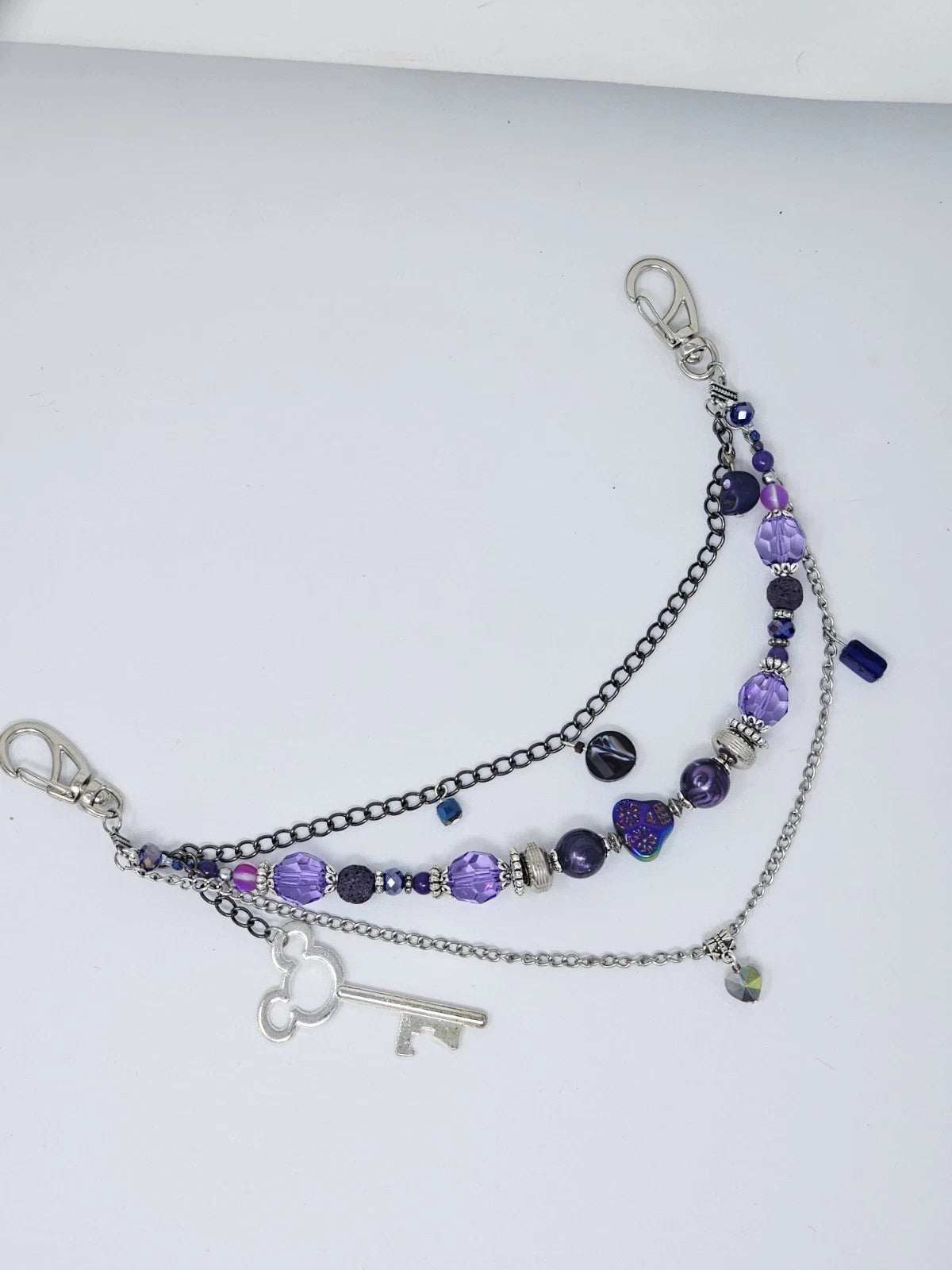 Double Chain Purse Charm - Mickey's Key & Skulls