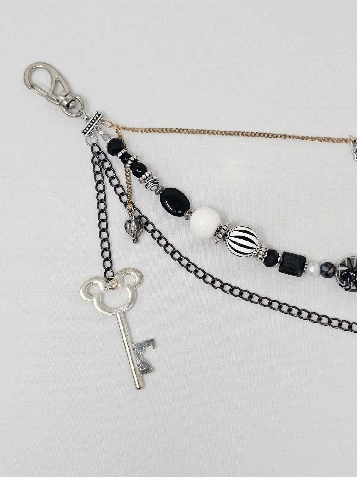 Double Chain Purse Charm - Mickey's Key & Spider